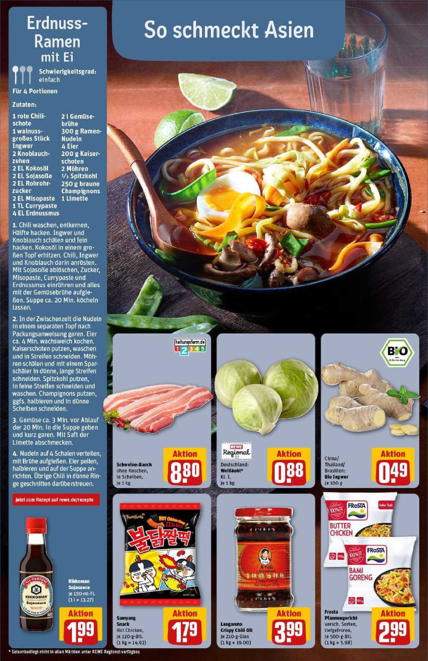 REWE Prospekt ab 01.09.2025 zum Blättern » Angebote | Seite: 4 | Produkte: Sojasoße, Butter, Gemüse, Saft REWE Prospekt ab 01.09.2025 zum Blättern » Angebote | Seite: 4 | Produkte: Sojasoße, Butter, Gemüse, Saft