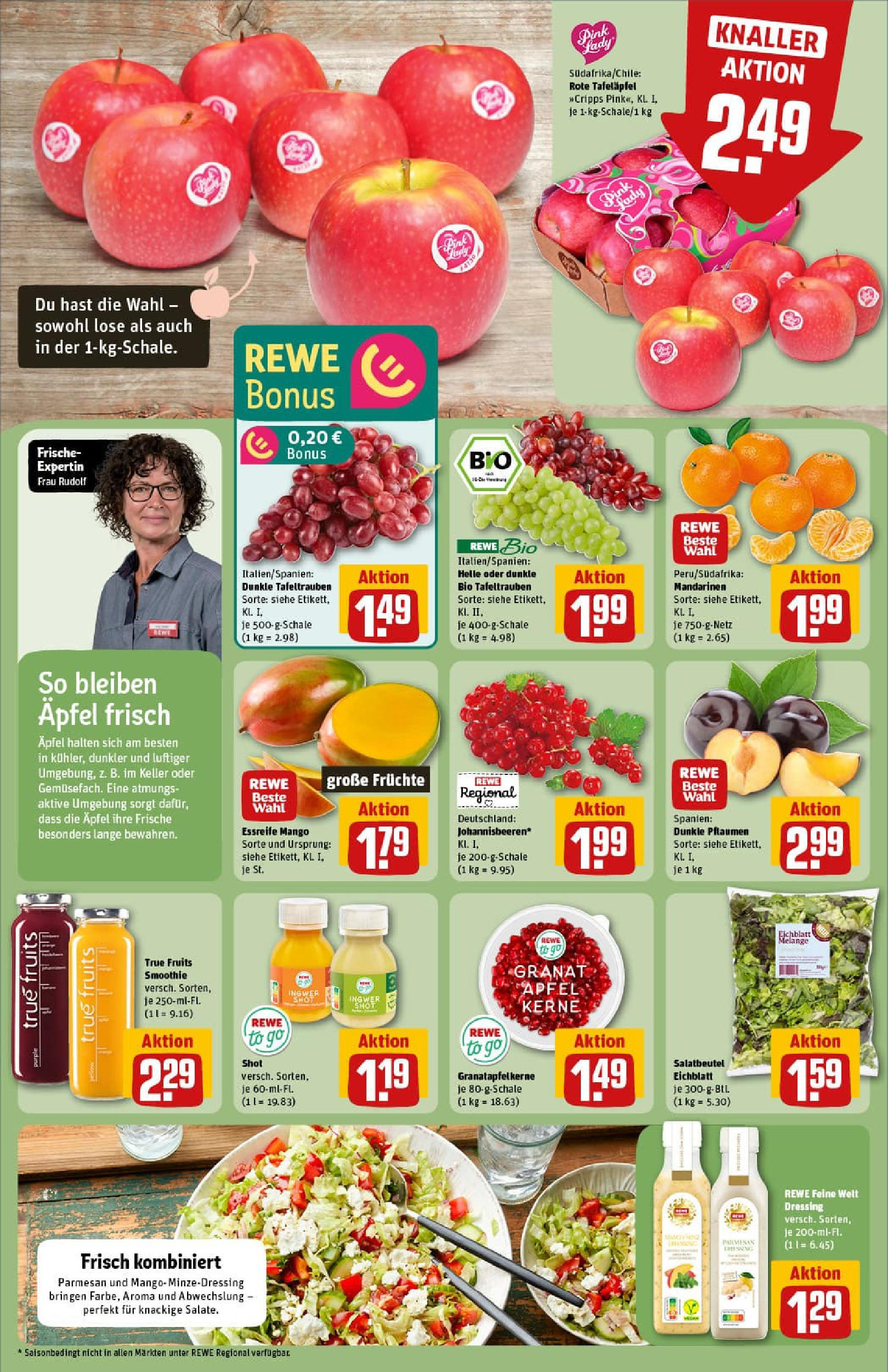 REWE Prospekt ab 01.09.2025 zum Blättern » Angebote | Seite: 8 | Produkte: Dressing, Äpfel, Mandarinen, Mango REWE Prospekt ab 01.09.2025 zum Blättern » Angebote | Seite: 8 | Produkte: Dressing, Äpfel, Mandarinen, Mango