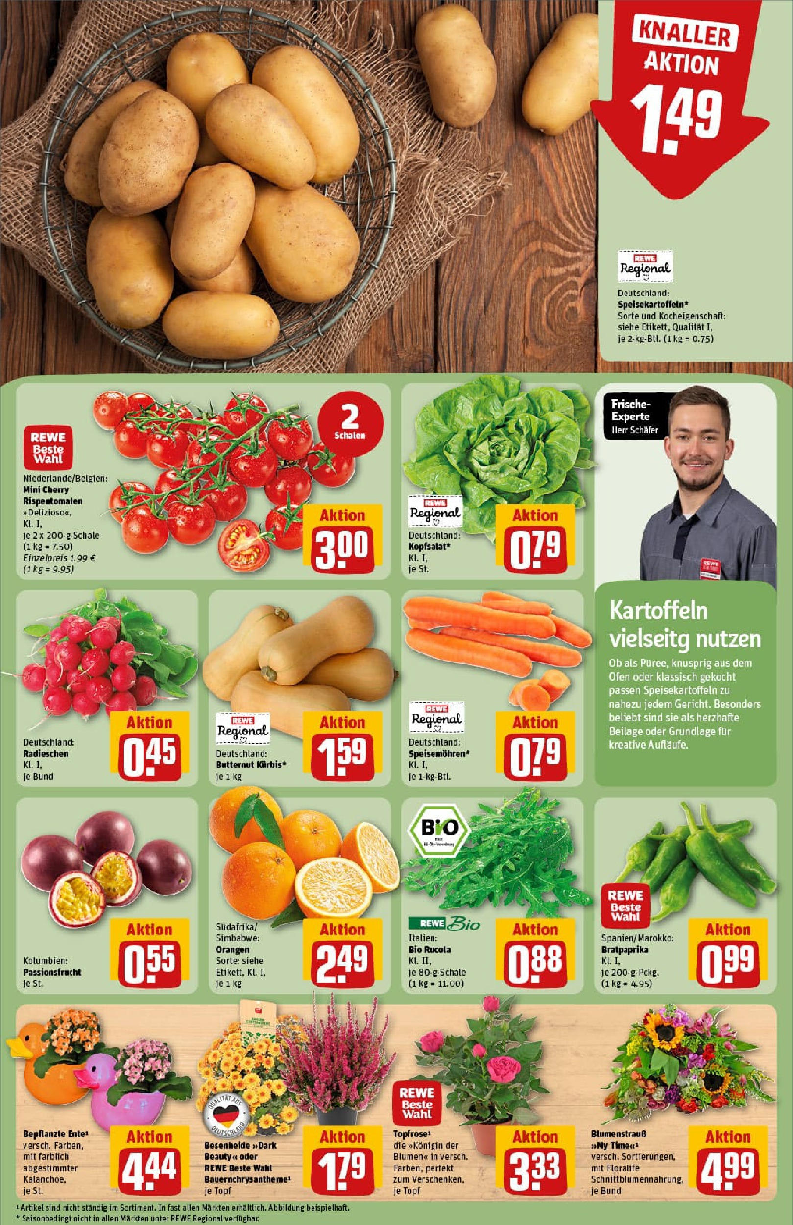 REWE Prospekt ab 01.09.2025 zum Blättern » Angebote | Seite: 9 | Produkte: Ofen, Blumen, Orangen, Kartoffeln REWE Prospekt ab 01.09.2025 zum Blättern » Angebote | Seite: 9 | Produkte: Ofen, Blumen, Orangen, Kartoffeln