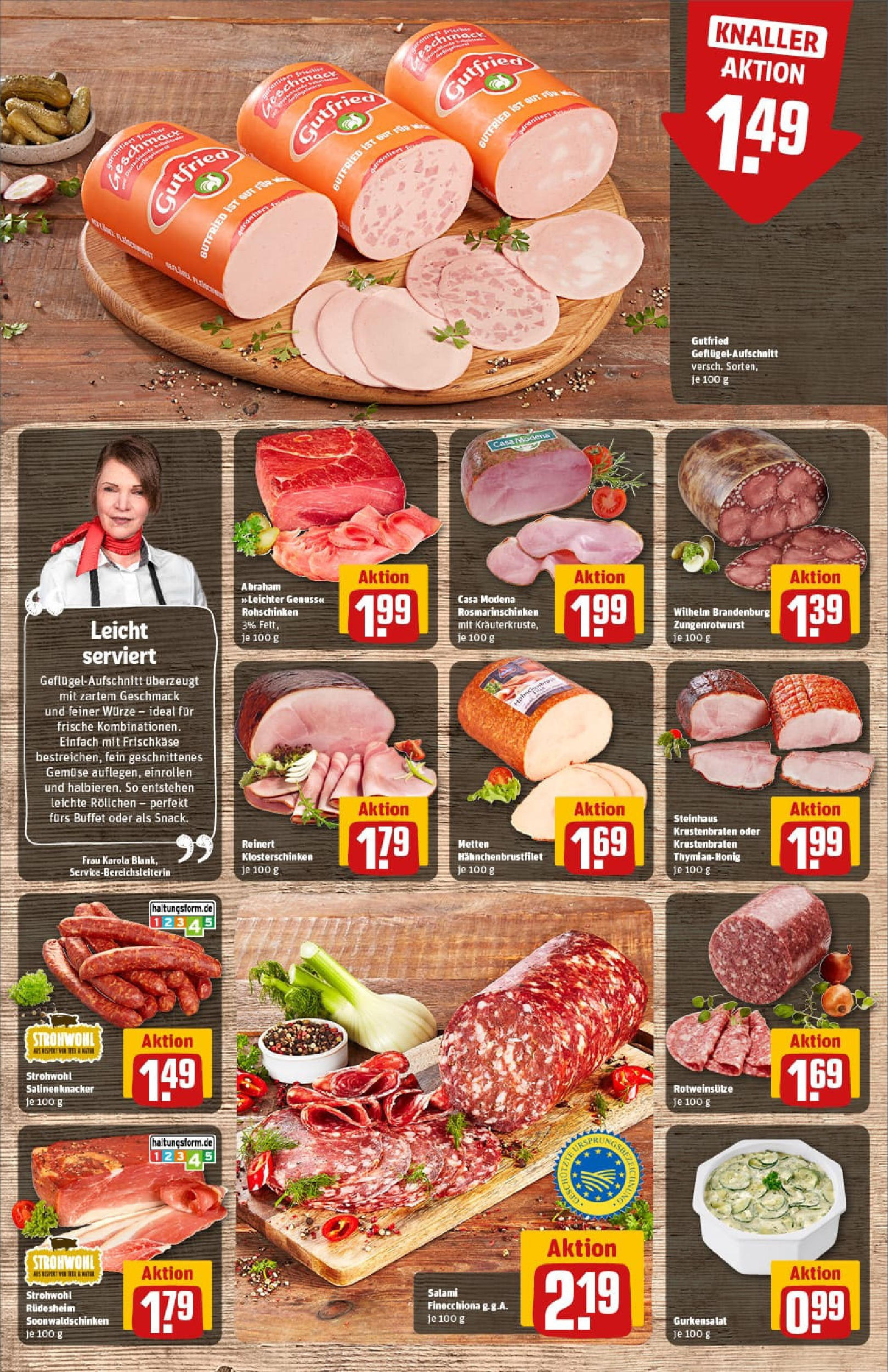 REWE Prospekt ab 01.09.2025 zum Blättern » Angebote | Seite: 14 | Produkte: Krustenbraten, Gemüse, Salami, Frischkase REWE Prospekt ab 01.09.2025 zum Blättern » Angebote | Seite: 14 | Produkte: Krustenbraten, Gemüse, Salami, Frischkase
