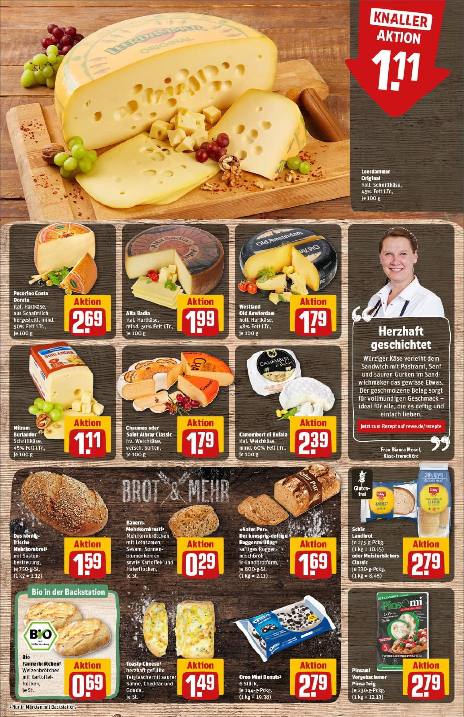 REWE Prospekt ab 01.09.2025 zum Blättern » Angebote | Seite: 15 | Produkte: Käse, Donuts, Milram, Brot REWE Prospekt ab 01.09.2025 zum Blättern » Angebote | Seite: 15 | Produkte: Käse, Donuts, Milram, Brot
