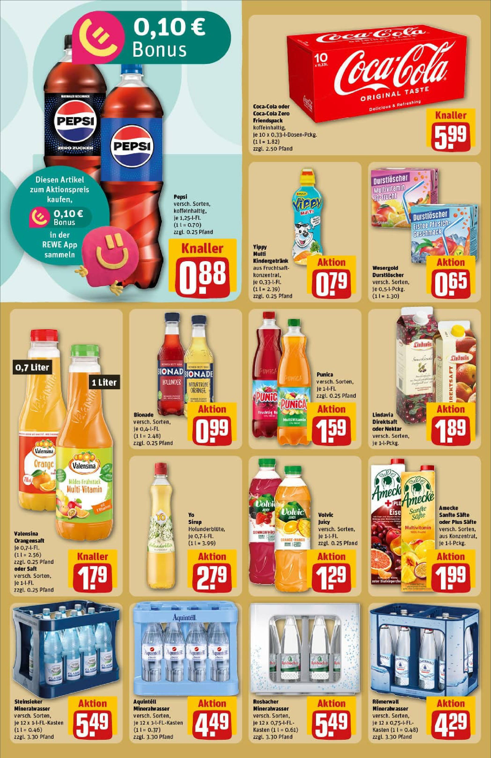 REWE Prospekt ab 01.09.2025 zum Blättern » Angebote | Seite: 22 | Produkte: Coca cola, Cola, Bionade, Orangensaft REWE Prospekt ab 01.09.2025 zum Blättern » Angebote | Seite: 22 | Produkte: Coca cola, Cola, Bionade, Orangensaft