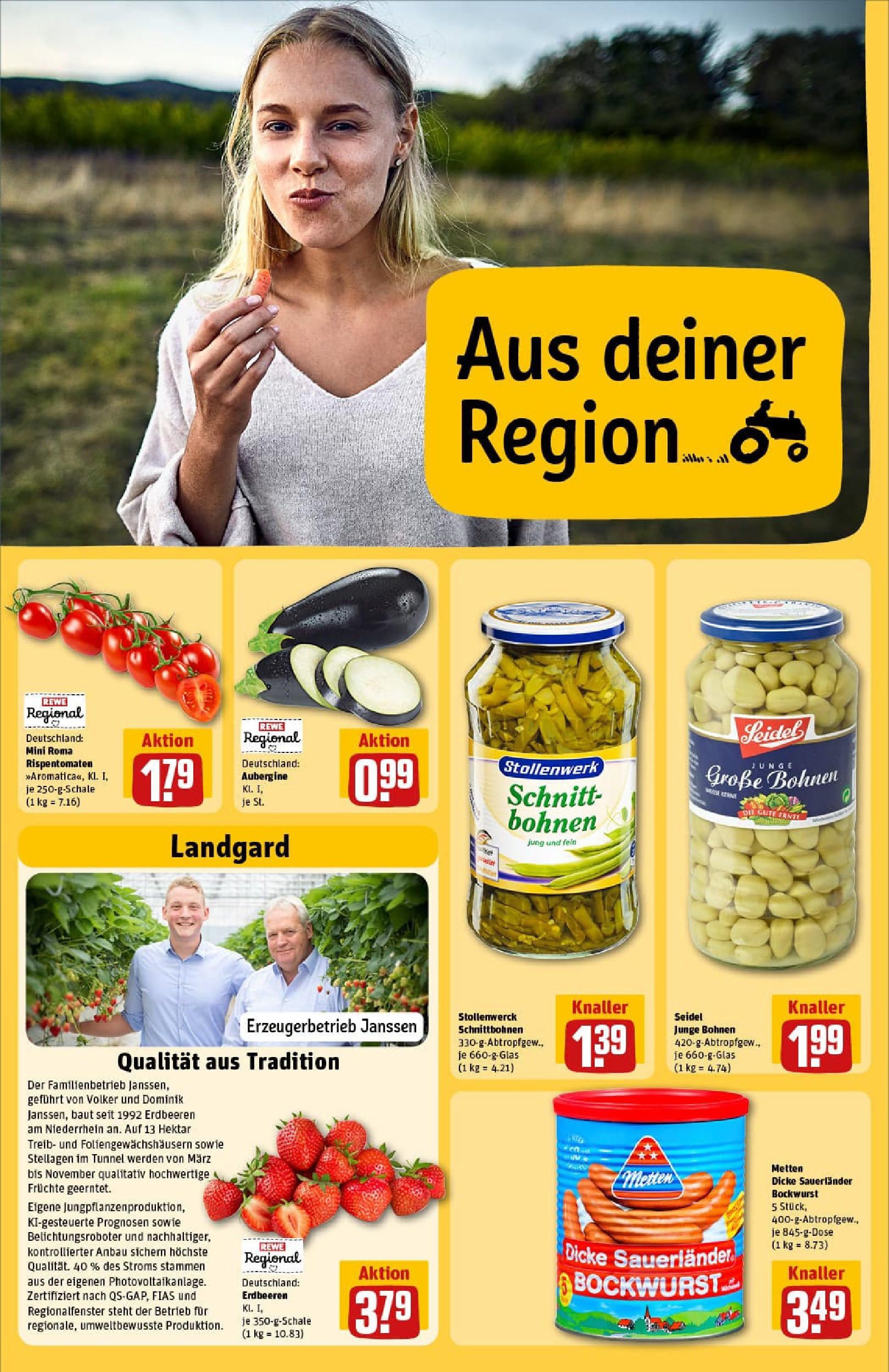 REWE Prospekt ab 01.09.2025 zum Blättern » Angebote | Seite: 28 | Produkte: Bockwurst, Dicke sauerlander bockwurst, Aubergine, Erdbeeren REWE Prospekt ab 01.09.2025 zum Blättern » Angebote | Seite: 28 | Produkte: Bockwurst, Dicke sauerlander bockwurst, Aubergine, Erdbeeren