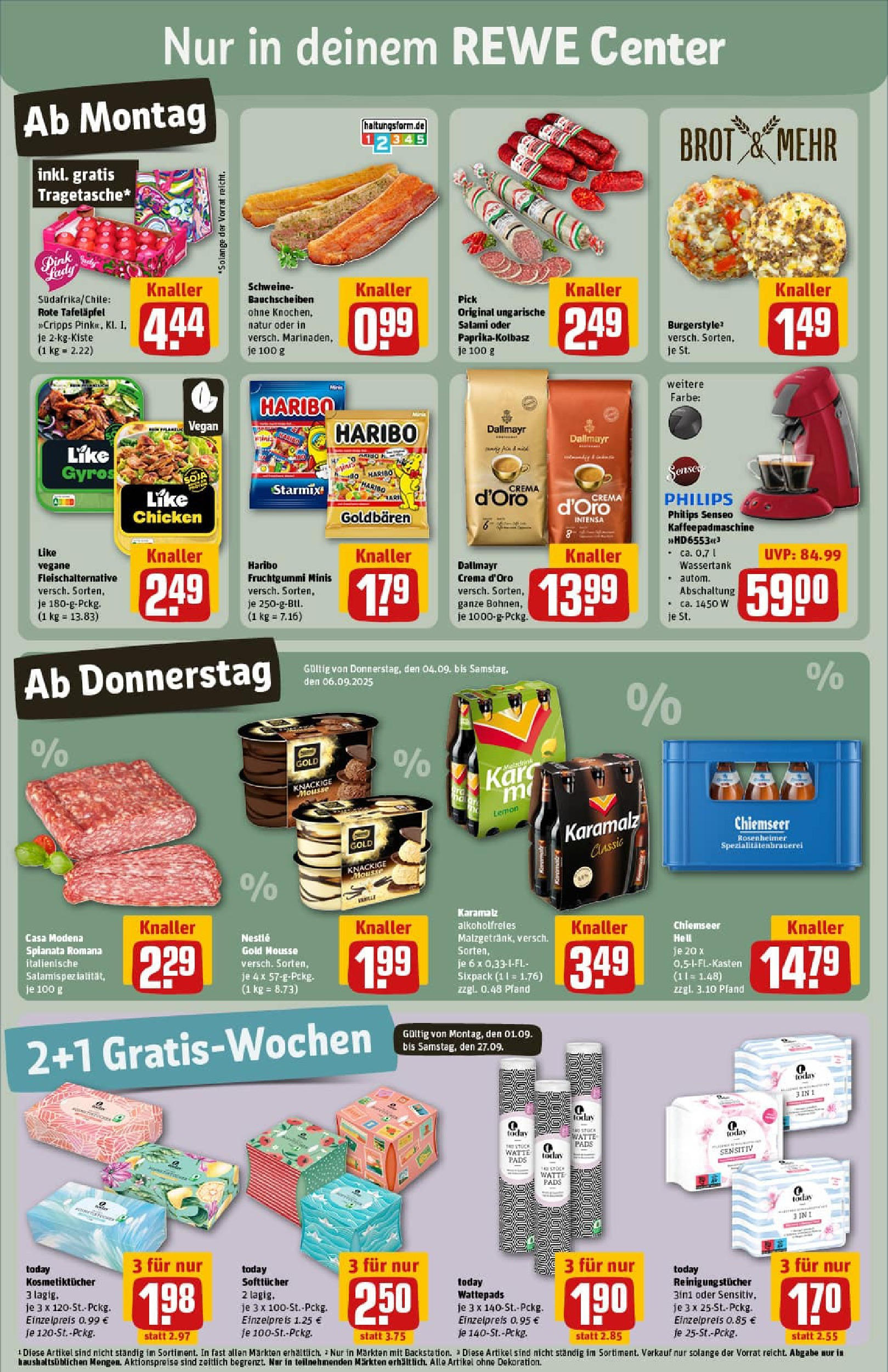 REWE Prospekt ab 01.09.2025 zum Blättern » Angebote | Seite: 3 | Produkte: Philips, Gyros, Reinigungstücher, Brot