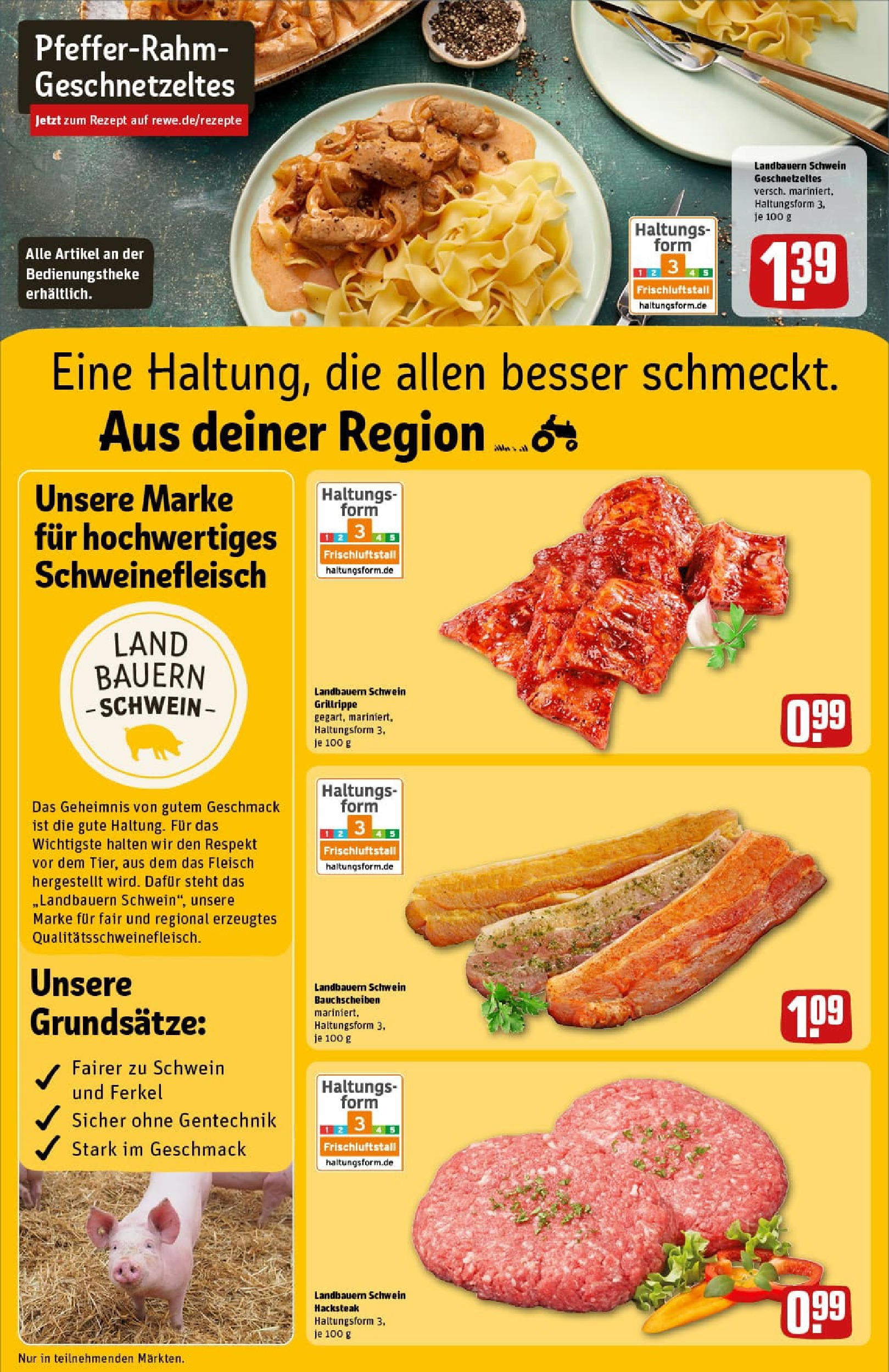 REWE Prospekt ab 01.09.2025 zum Blättern » Angebote | Seite: 14 | Produkte: Schweinefleisch, Steak, Fleisch