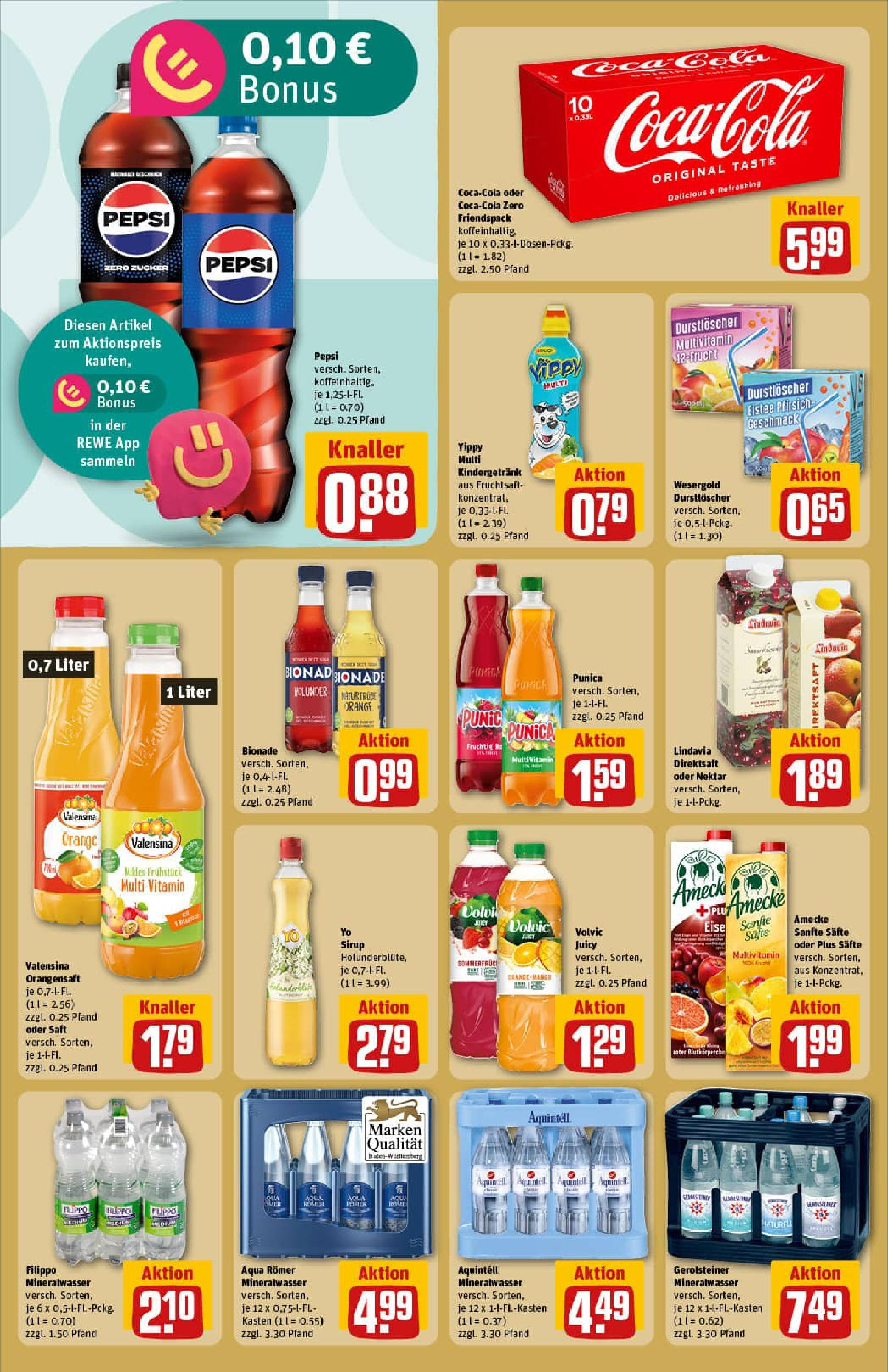 REWE Prospekt ab 01.09.2025 zum Blättern » Angebote | Seite: 22 | Produkte: Durstloscher, Cola, Mineralwasser, Gerolsteiner
