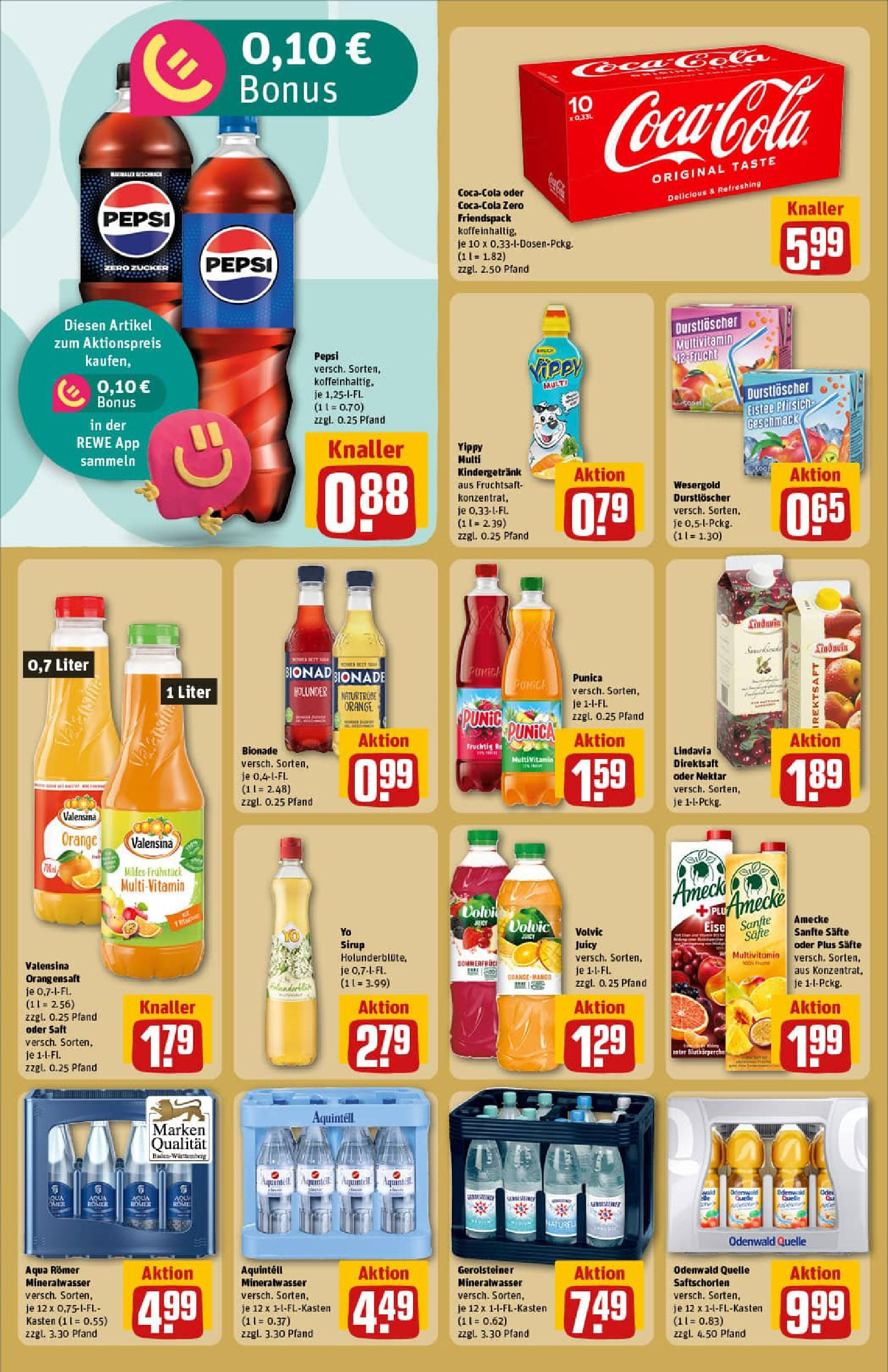 REWE Prospekt ab 01.09.2025 zum Blättern » Angebote | Seite: 26 | Produkte: Coca cola, Cola, Bionade, Pepsi REWE Prospekt ab 01.09.2025 zum Blättern » Angebote | Seite: 26 | Produkte: Coca cola, Cola, Bionade, Pepsi