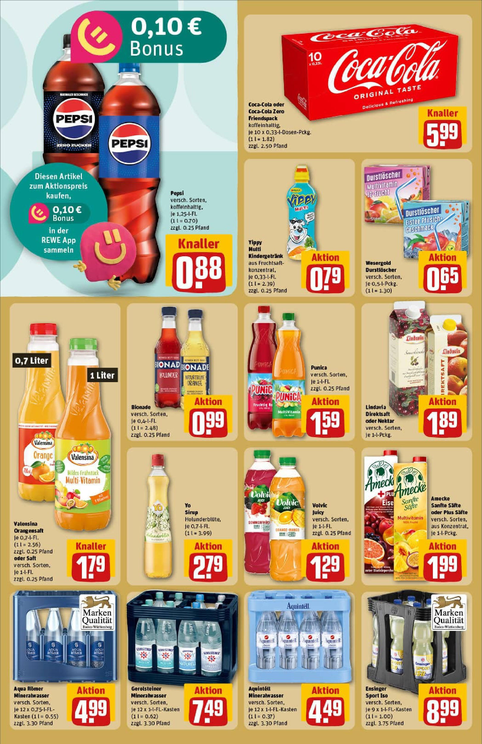 REWE Prospekt ab 01.09.2025 zum Blättern » Angebote | Seite: 22 | Produkte: Durstloscher, Cola, Sirup, Pfirsich