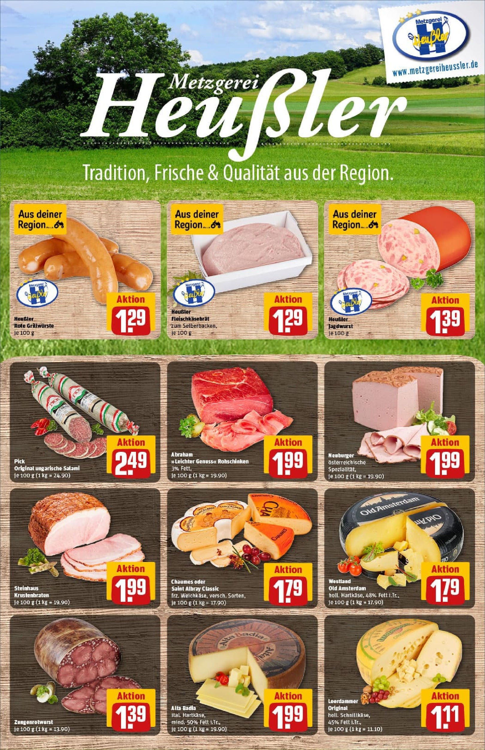 REWE Prospekt ab 01.09.2025 zum Blättern » Angebote | Seite: 14 | Produkte: Krustenbraten, Leerdammer, Salami