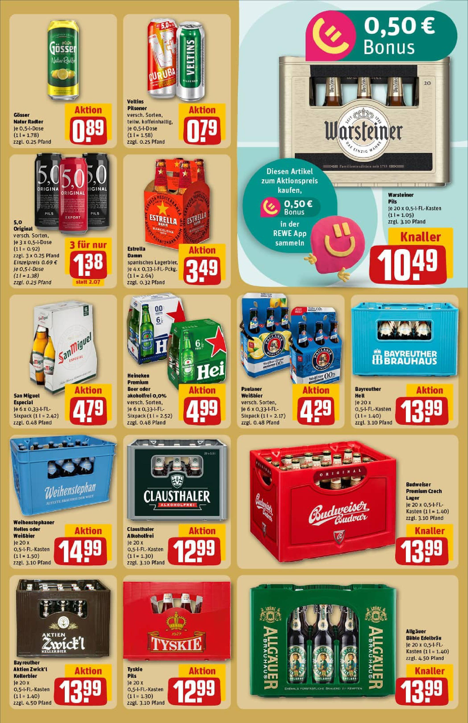 REWE Prospekt ab 01.09.2025 zum Blättern » Angebote | Seite: 21 | Produkte: Bayreuther hell, Heineken, Radler, Veltins REWE Prospekt ab 01.09.2025 zum Blättern » Angebote | Seite: 21 | Produkte: Bayreuther hell, Heineken, Radler, Veltins