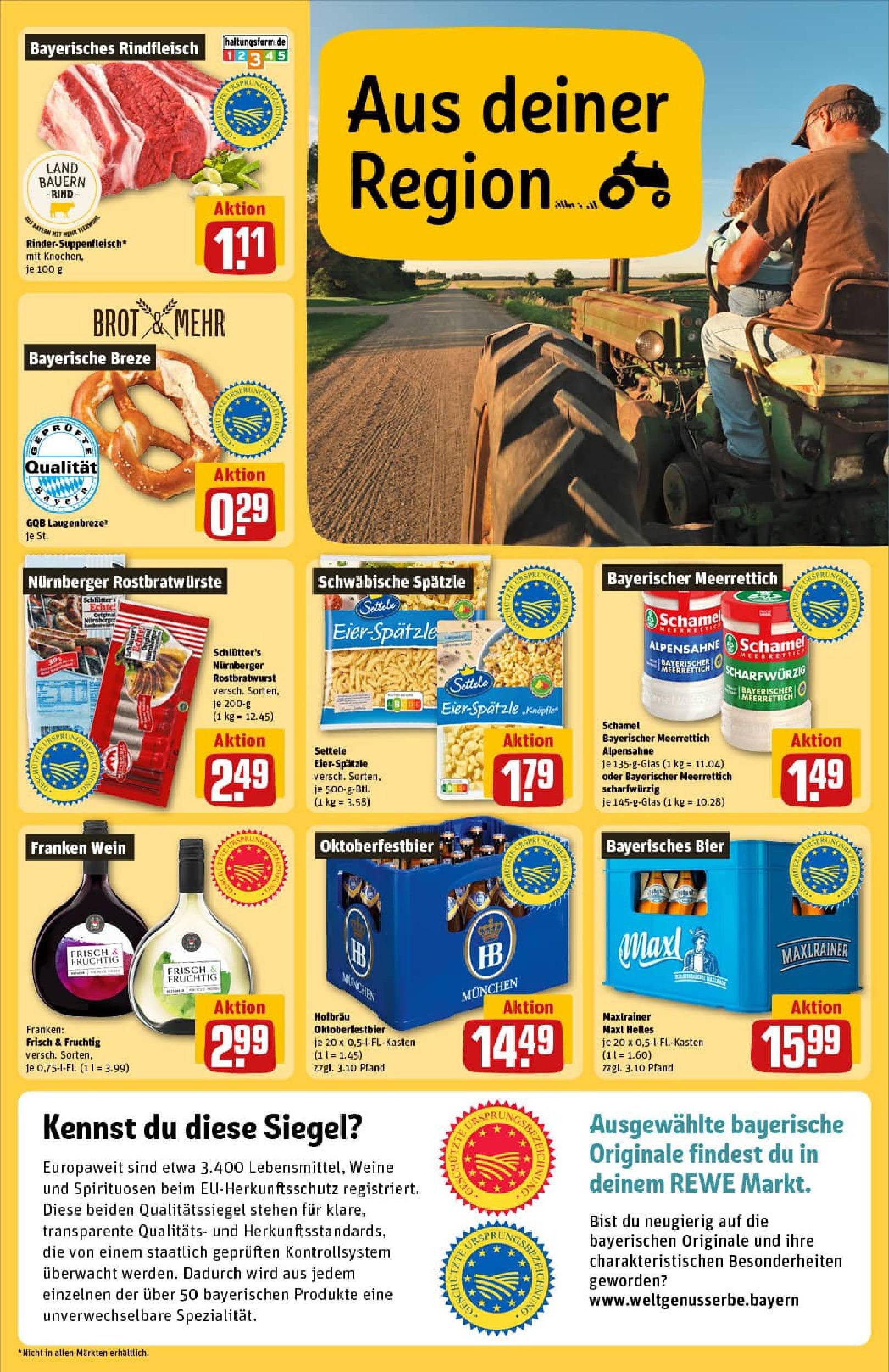 REWE Prospekt ab 01.09.2025 zum Blättern » Angebote | Seite: 27 | Produkte: Bier, Pasta, Brot, Rindfleisch REWE Prospekt ab 01.09.2025 zum Blättern » Angebote | Seite: 27 | Produkte: Bier, Pasta, Brot, Rindfleisch