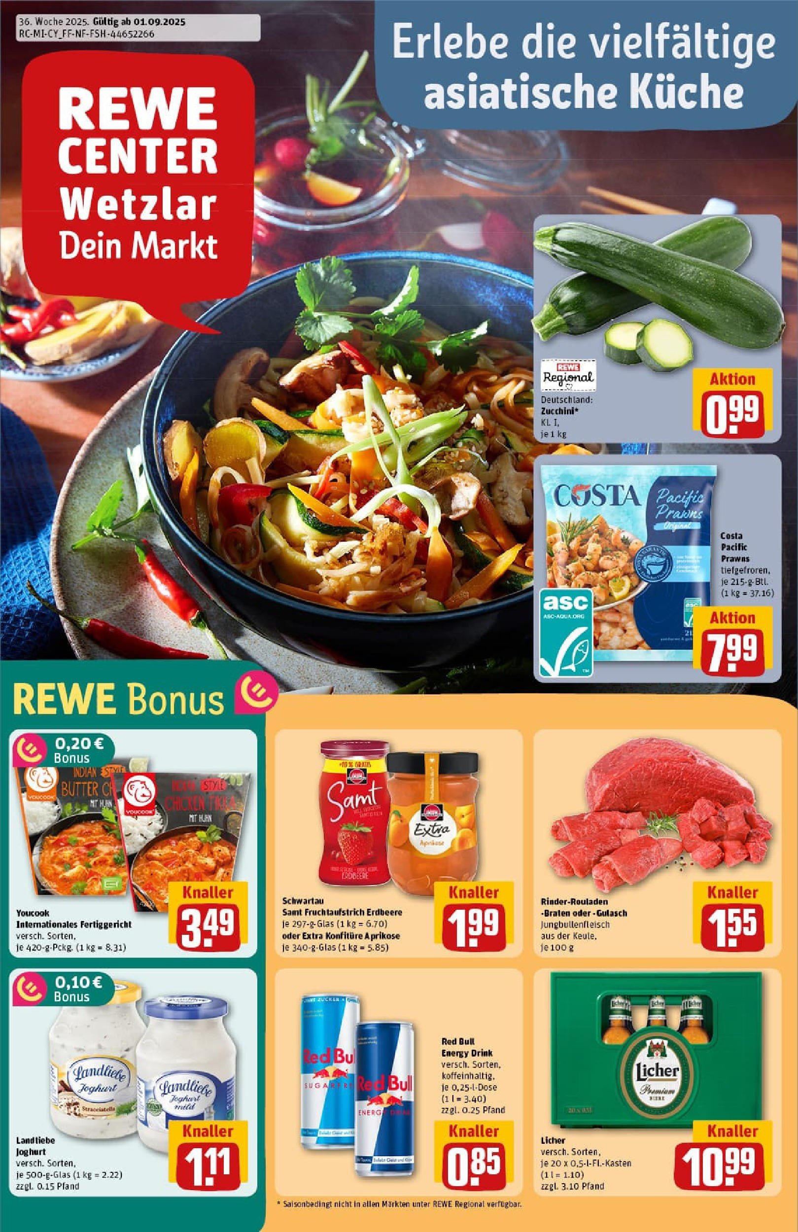 REWE Prospekt ab 01.09.2025 zum Blättern » Angebote | Seite: 1 | Produkte: Red bull, Joghurt, Küche, Landliebe joghurt REWE Prospekt ab 01.09.2025 zum Blättern » Angebote | Seite: 1 | Produkte: Red bull, Joghurt, Küche, Landliebe joghurt