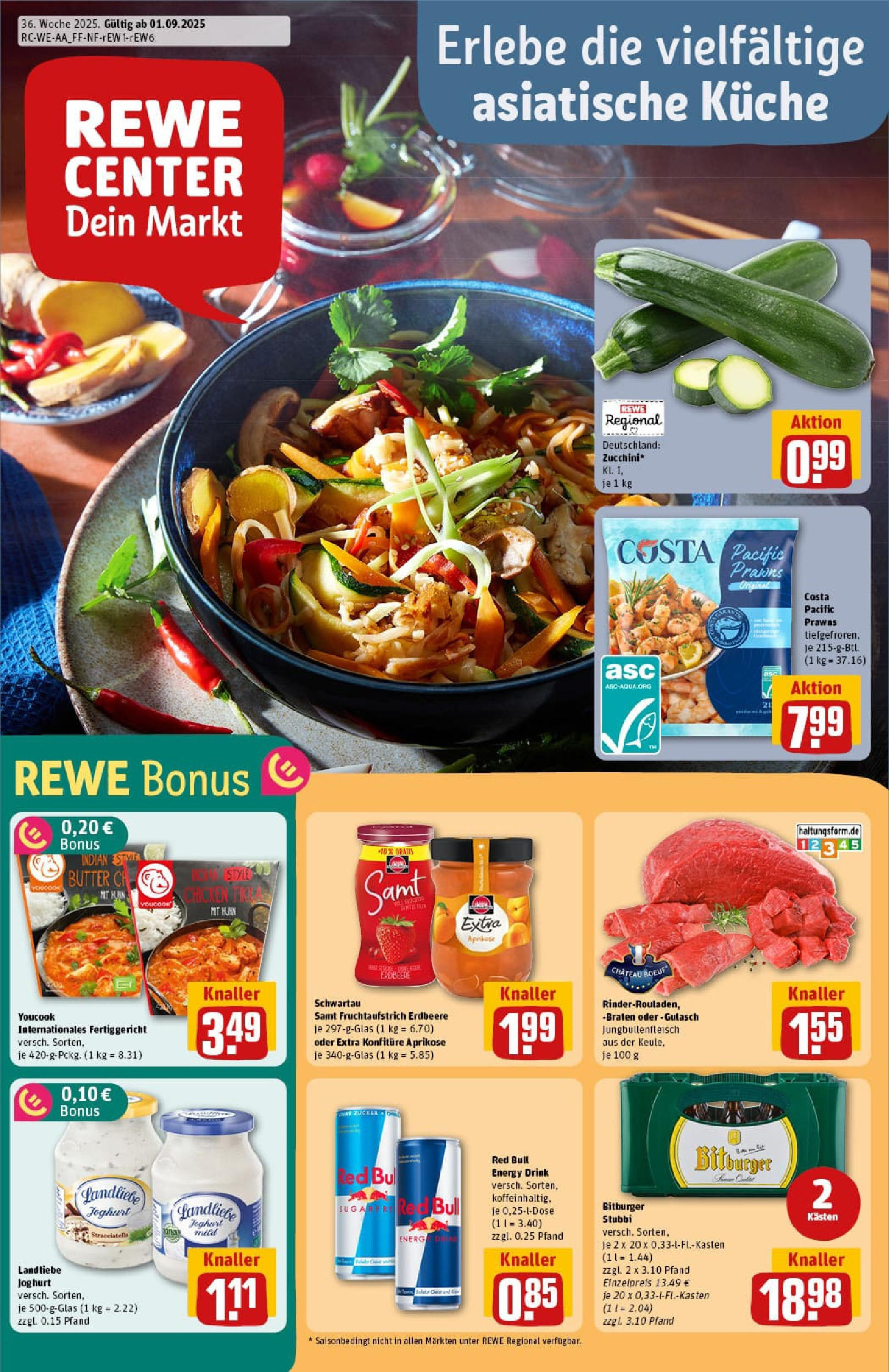 REWE Prospekt ab 01.09.2025 zum Blättern » Angebote | Seite: 1 | Produkte: Youcook, Butter, Schwartau samt, Gulasch REWE Prospekt ab 01.09.2025 zum Blättern » Angebote | Seite: 1 | Produkte: Youcook, Butter, Schwartau samt, Gulasch