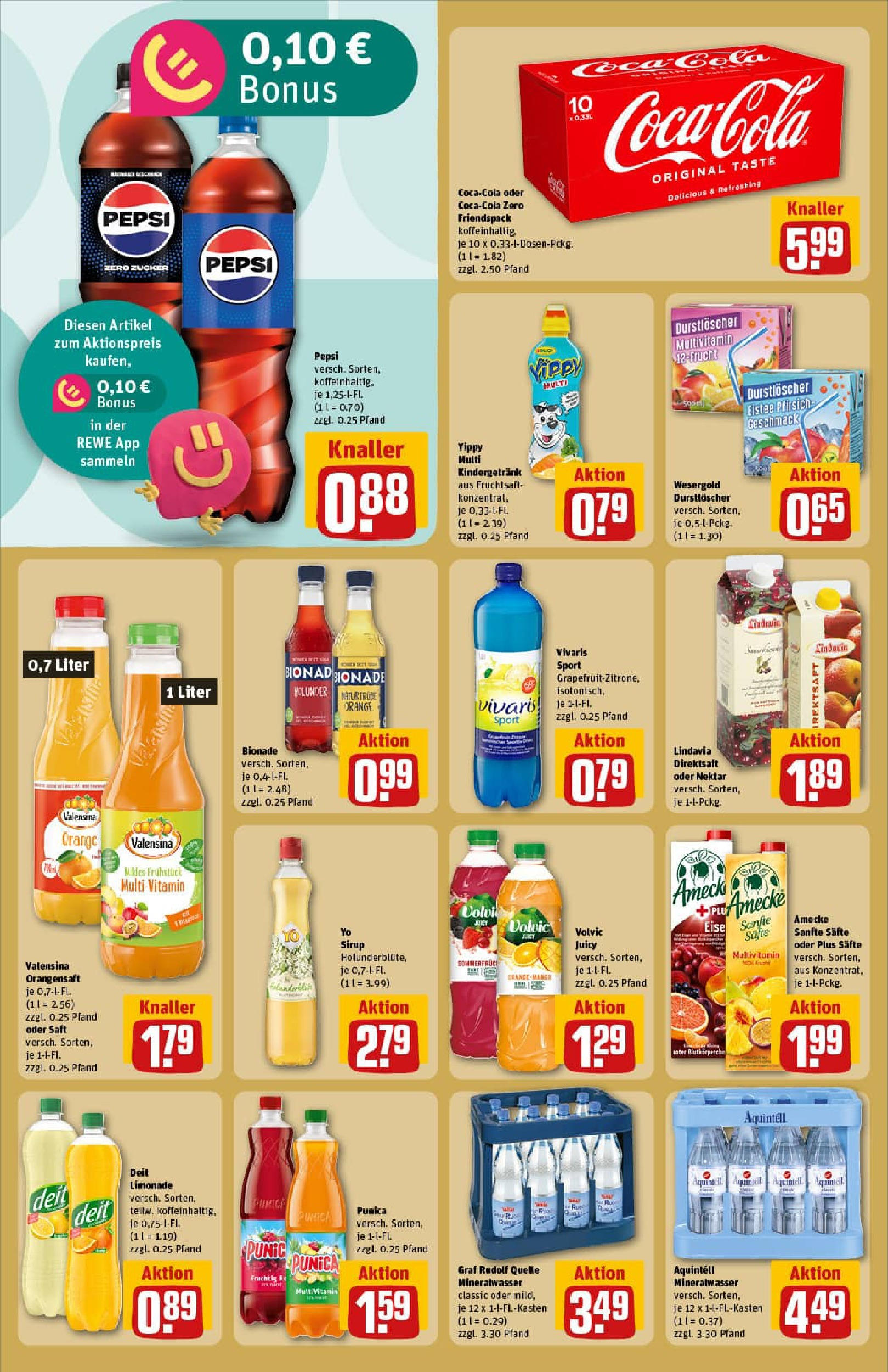 REWE Prospekt ab 01.09.2025 zum Blättern » Angebote | Seite: 22 | Produkte: Durstloscher, Cola, Saft, Fruchtsaft REWE Prospekt ab 01.09.2025 zum Blättern » Angebote | Seite: 22 | Produkte: Durstloscher, Cola, Saft, Fruchtsaft