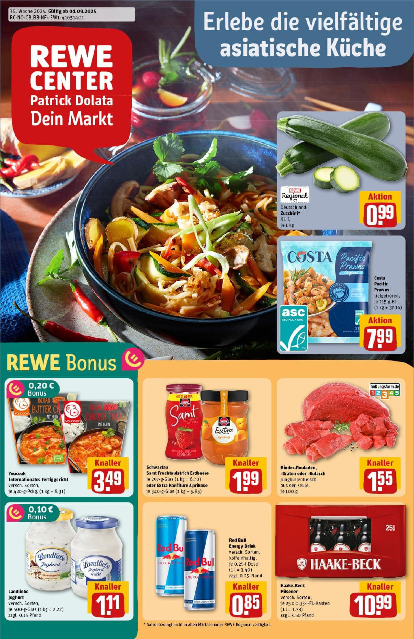 REWE Prospekt ab 01.09.2025 zum Blättern » Angebote | Seite: 1 | Produkte: Youcook, Butter, Zucker, Zucchini REWE Prospekt ab 01.09.2025 zum Blättern » Angebote | Seite: 1 | Produkte: Youcook, Butter, Zucker, Zucchini
