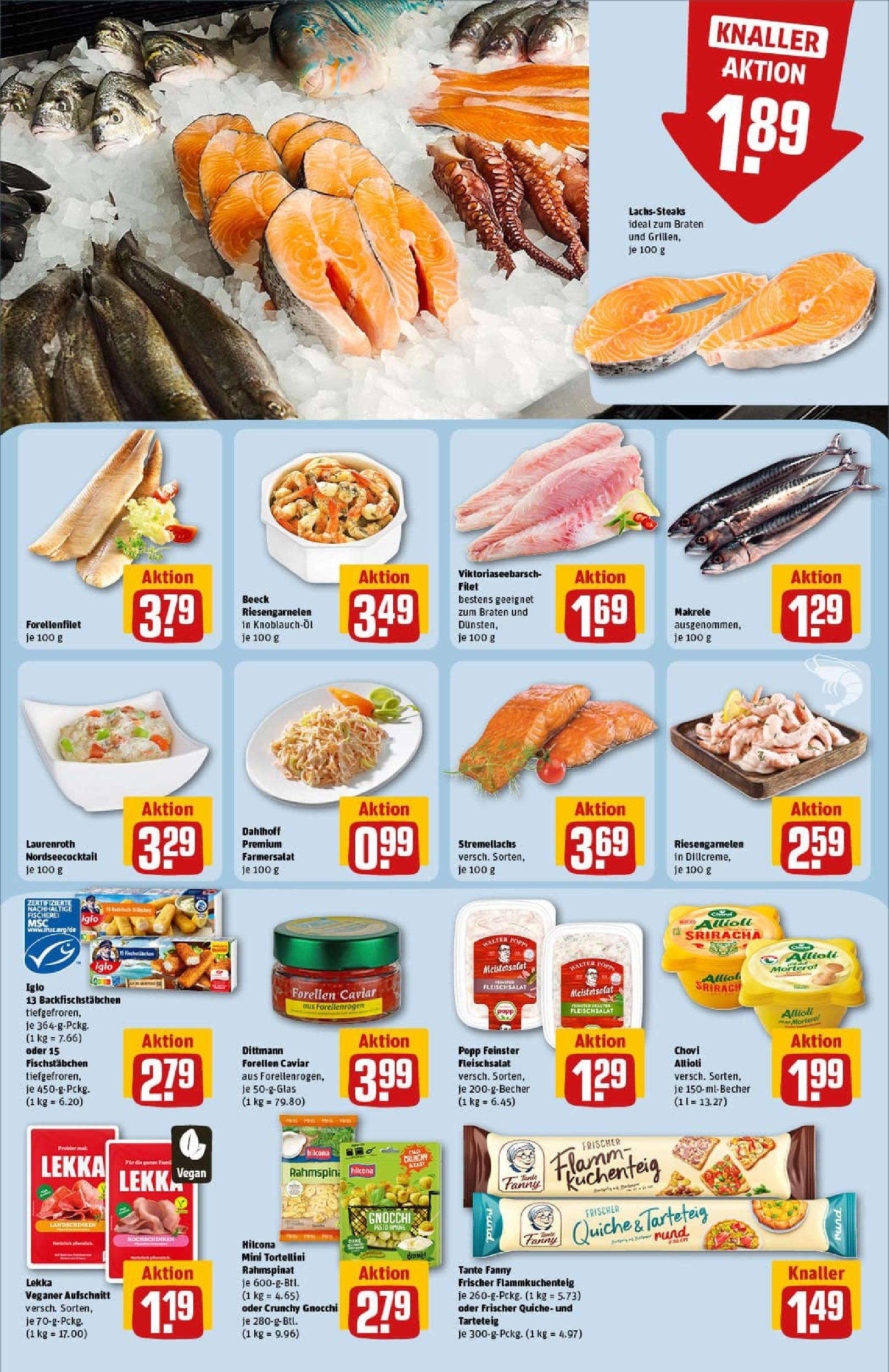 REWE Prospekt ab 01.09.2025 zum Blättern » Angebote | Seite: 14 | Produkte: Iglo, Fischstabchen, Steak, Salat REWE Prospekt ab 01.09.2025 zum Blättern » Angebote | Seite: 14 | Produkte: Iglo, Fischstabchen, Steak, Salat