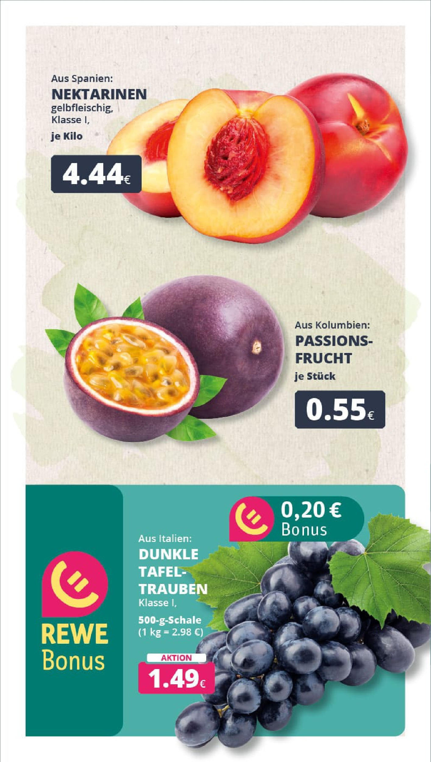 REWE Prospekt ab 01.09.2025 zum Blättern » Angebote | Seite: 2 | Produkte: Nektarinen, Trauben