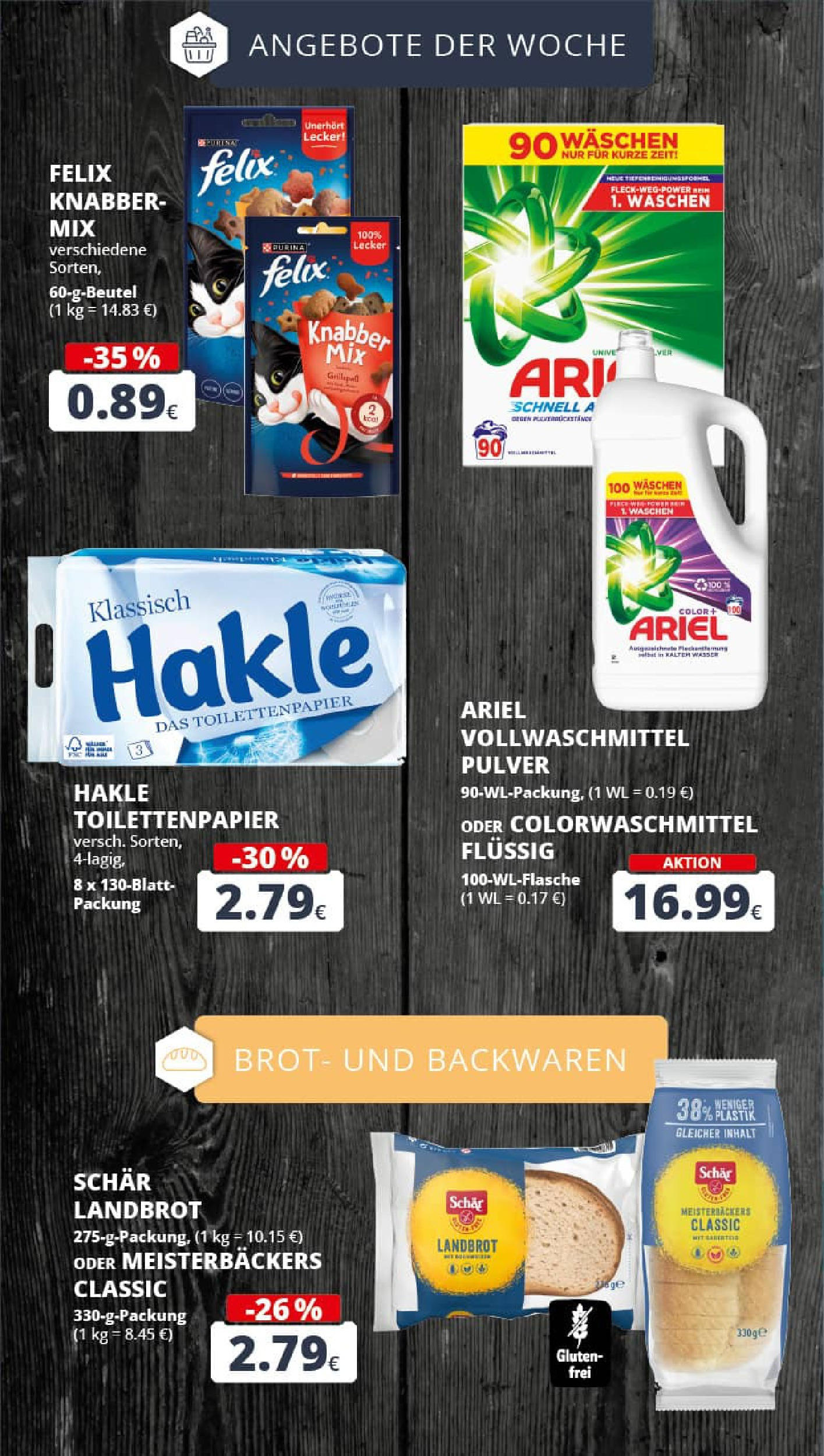 REWE Prospekt ab 01.09.2025 zum Blättern » Angebote | Seite: 7 | Produkte: Ariel, Wasser, Brot, Toilettenpapier