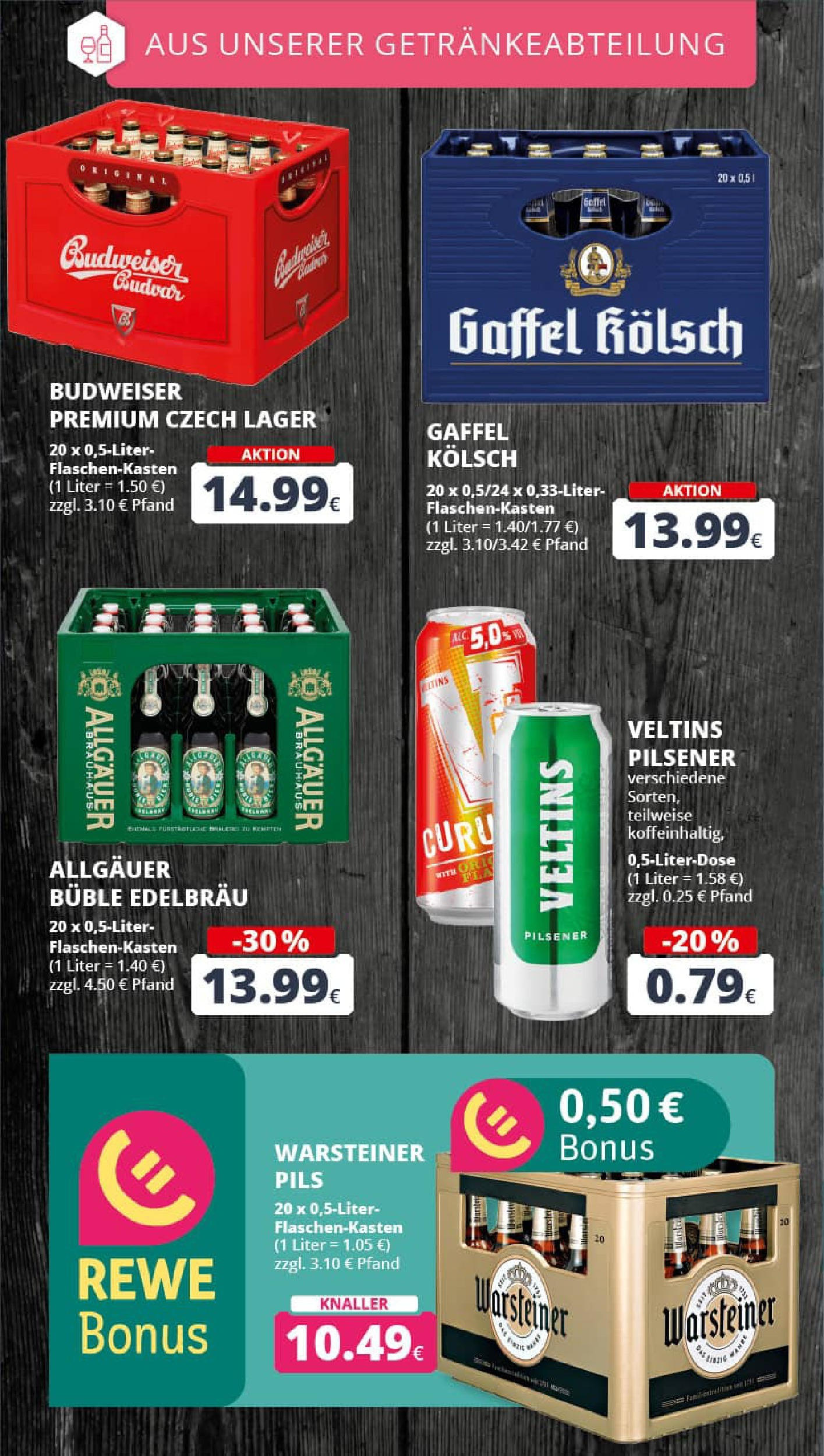 REWE Prospekt ab 01.09.2025 zum Blättern » Angebote | Seite: 17 | Produkte: Pils, Warsteiner, Budweiser, Veltins
