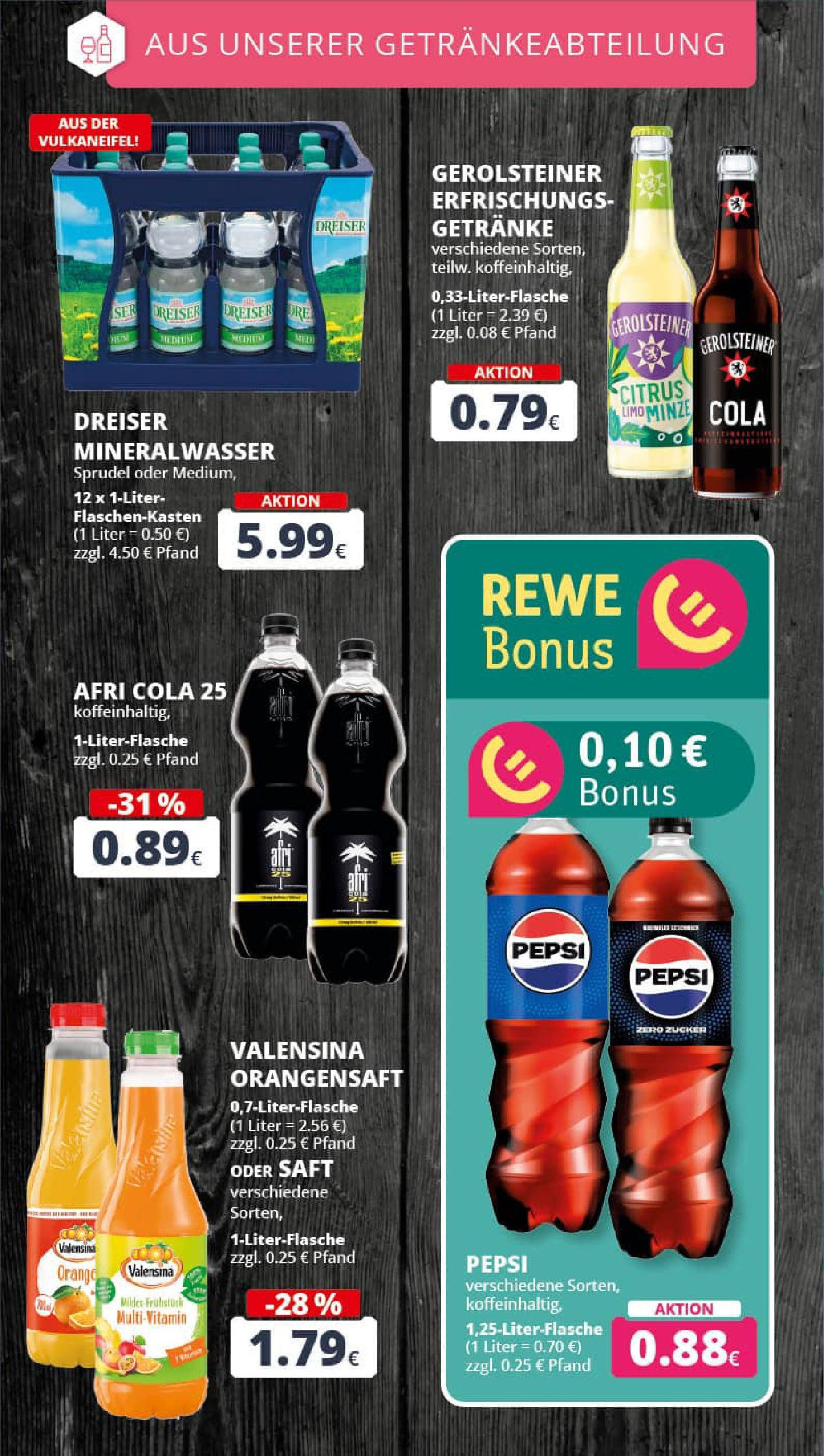 REWE Prospekt ab 01.09.2025 zum Blättern » Angebote | Seite: 18 | Produkte: Cola, Zucker, Saft, Gerolsteiner