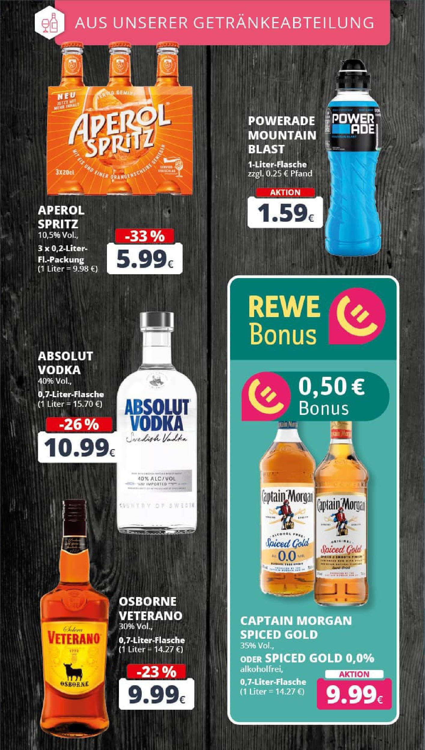 REWE Prospekt ab 01.09.2025 zum Blättern » Angebote | Seite: 19 | Produkte: Osborne, Powerade, Captain morgan, Vodka