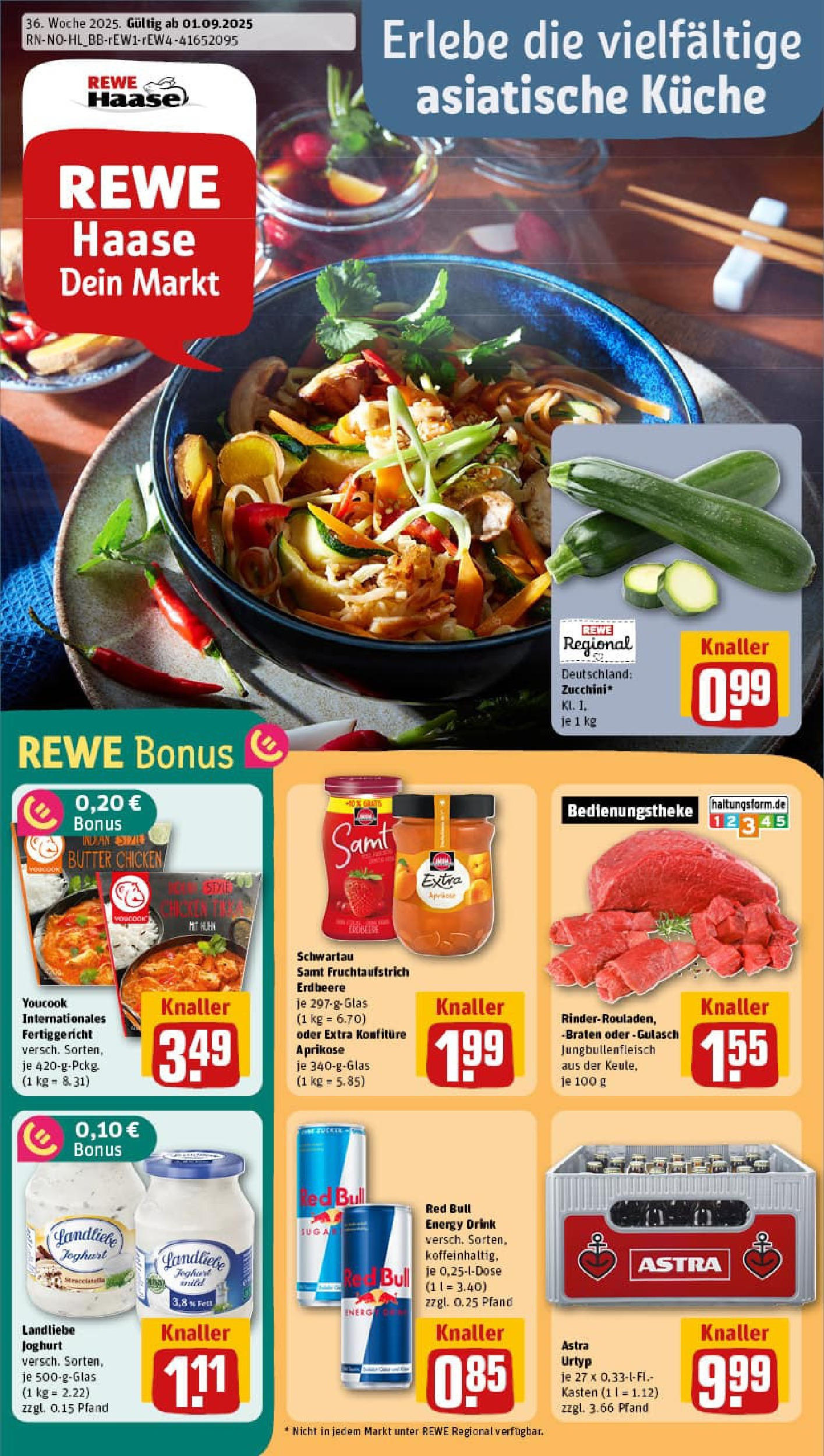 REWE Prospekt ab 01.09.2025 zum Blättern » Angebote | Seite: 1 | Produkte: Energy, Schwartau samt, Küche, Gulasch REWE Prospekt ab 01.09.2025 zum Blättern » Angebote | Seite: 1 | Produkte: Energy, Schwartau samt, Küche, Gulasch