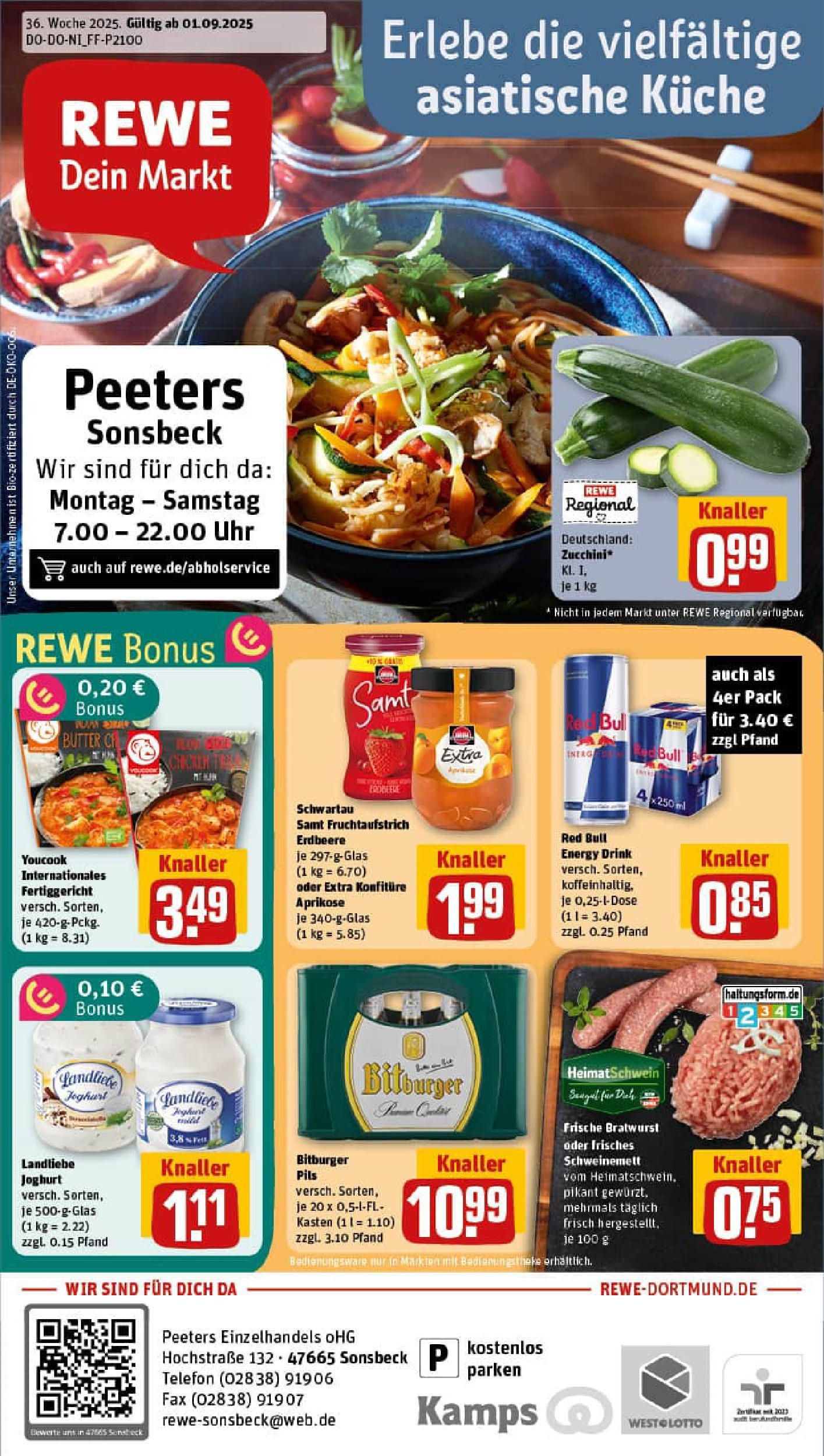 REWE Prospekt ab 01.09.2025 zum Blättern » Angebote | Seite: 1 | Produkte: Energy, Küche, Landliebe joghurt, Uhr REWE Prospekt ab 01.09.2025 zum Blättern » Angebote | Seite: 1 | Produkte: Energy, Küche, Landliebe joghurt, Uhr