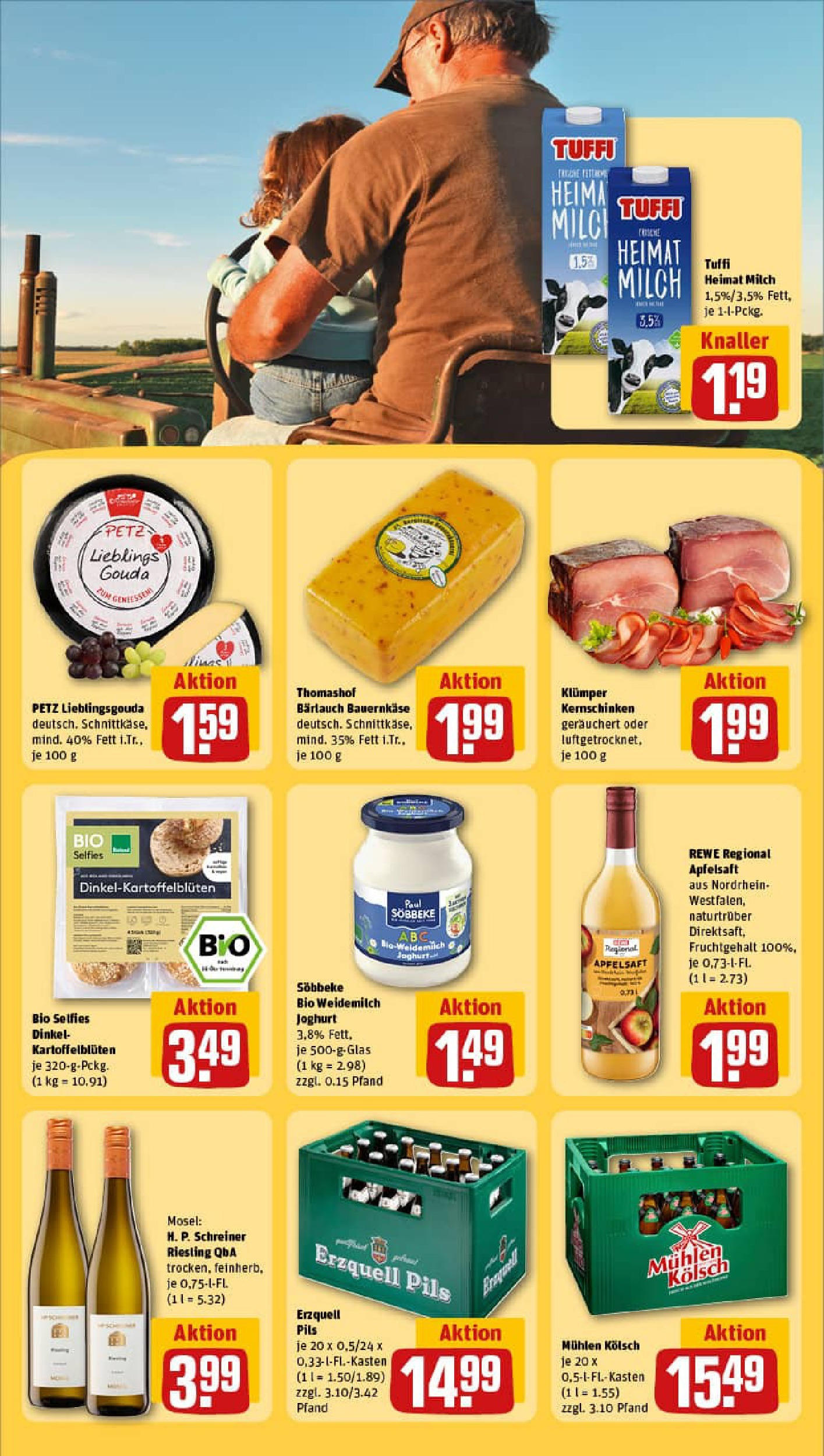 REWE Prospekt ab 01.09.2025 zum Blättern » Angebote | Seite: 25 | Produkte: Milch, Joghurt, Pils, Apfelsaft