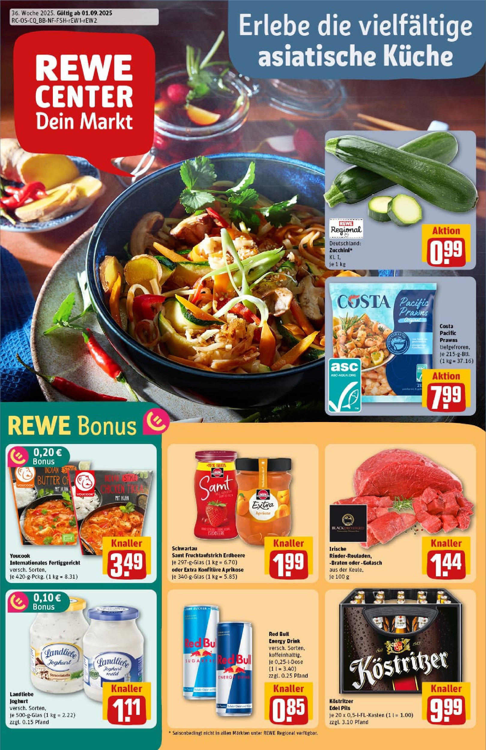 REWE Prospekt ab 01.09.2025 zum Blättern » Angebote | Seite: 1 | Produkte: Youcook, Red bull, Butter, Landliebe joghurt REWE Prospekt ab 01.09.2025 zum Blättern » Angebote | Seite: 1 | Produkte: Youcook, Red bull, Butter, Landliebe joghurt