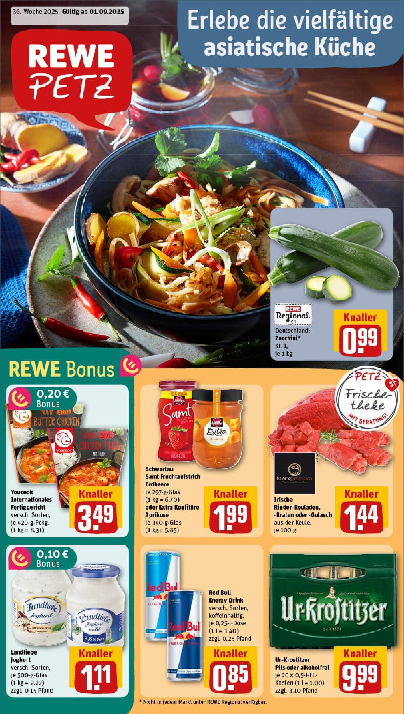 REWE Prospekt ab 01.09.2025 zum Blättern » Angebote | Seite: 1 | Produkte: Youcook, Energy, Butter, Joghurt REWE Prospekt ab 01.09.2025 zum Blättern » Angebote | Seite: 1 | Produkte: Youcook, Energy, Butter, Joghurt
