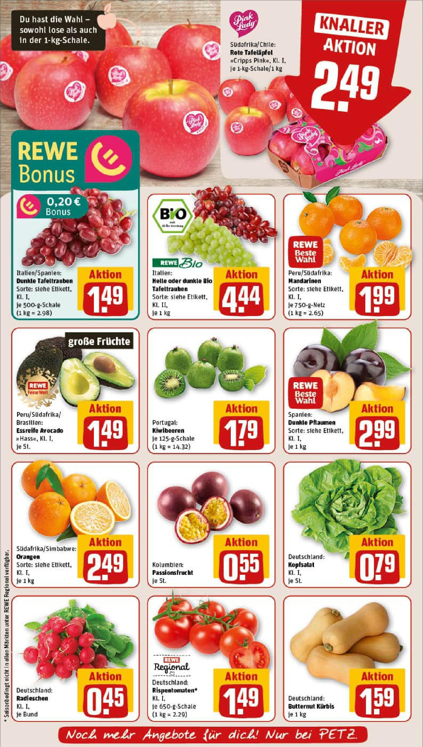 REWE Prospekt ab 01.09.2025 zum Blättern » Angebote | Seite: 8 | Produkte: Pflaumen, Mandarinen, Kürbis, Kiwi REWE Prospekt ab 01.09.2025 zum Blättern » Angebote | Seite: 8 | Produkte: Pflaumen, Mandarinen, Kürbis, Kiwi
