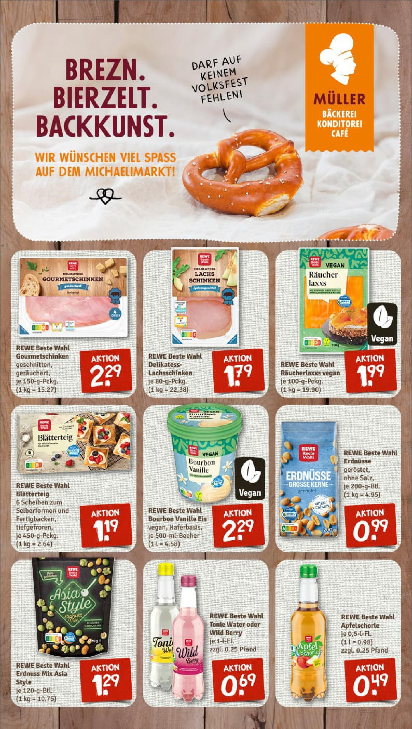 REWE Prospekt ab 01.09.2025 zum Blättern » Angebote | Seite: 7 | Produkte: Erdnüsse, Lachs, Schinken, Eis