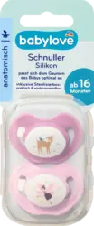 babylove Schnuller Silikon anatomisch, pink/rosa, Gr. 3, ab 16 Monaten