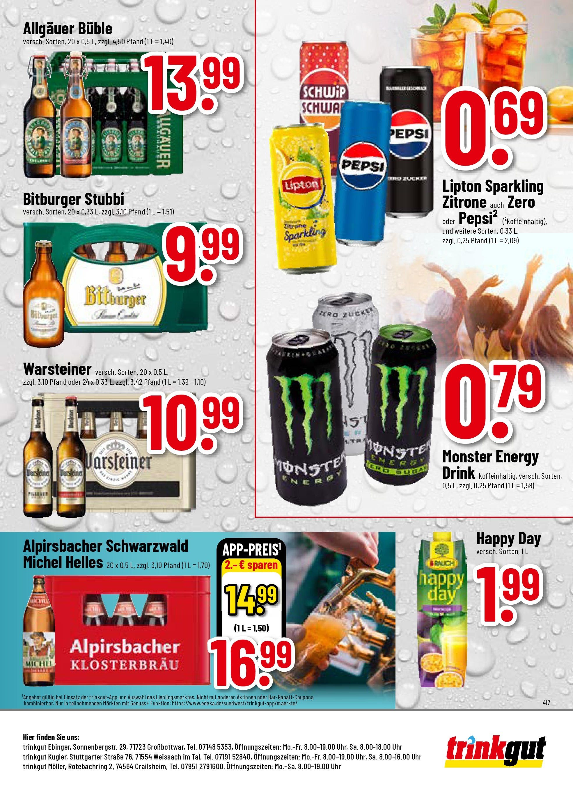 Trinkgut - trinkgut: Wochenangebote (ab 01.09.2025) » Angebote ab Montag | Seite: 8 | Produkte: Energy, Monster, Warsteiner, Pepsi Trinkgut - trinkgut: Wochenangebote (ab 01.09.2025) » Angebote online | Seite: 8 | Produkte: Energy, Monster, Warsteiner, Pepsi