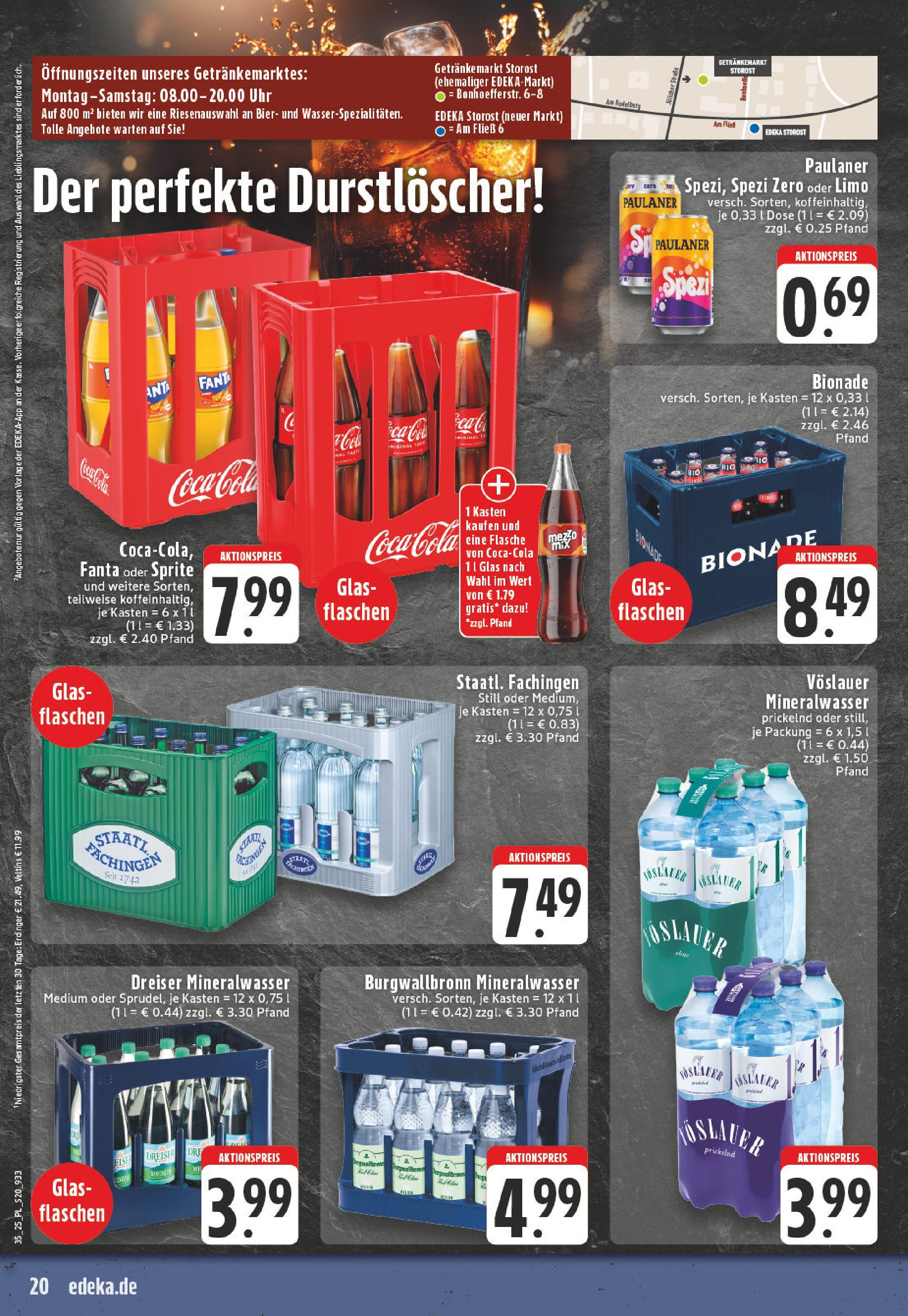 Edeka prospekt Eschweiler-Dürwiß (ab 25.08.2025) » Angebote Online | Seite: 20 | Produkte: Coca cola, Bier, Bionade, Veltins Edeka prospekt Eschweiler-Dürwiß (ab 25.08.2025) » Angebote Online | Seite: 20 | Produkte: Coca cola, Bier, Bionade, Veltins