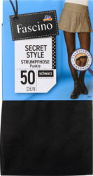 Fascino Strumpfhose Secret Style mit Punkte-Muster & Transparent-Optik schwarz Gr. 42/44, 50 DEN