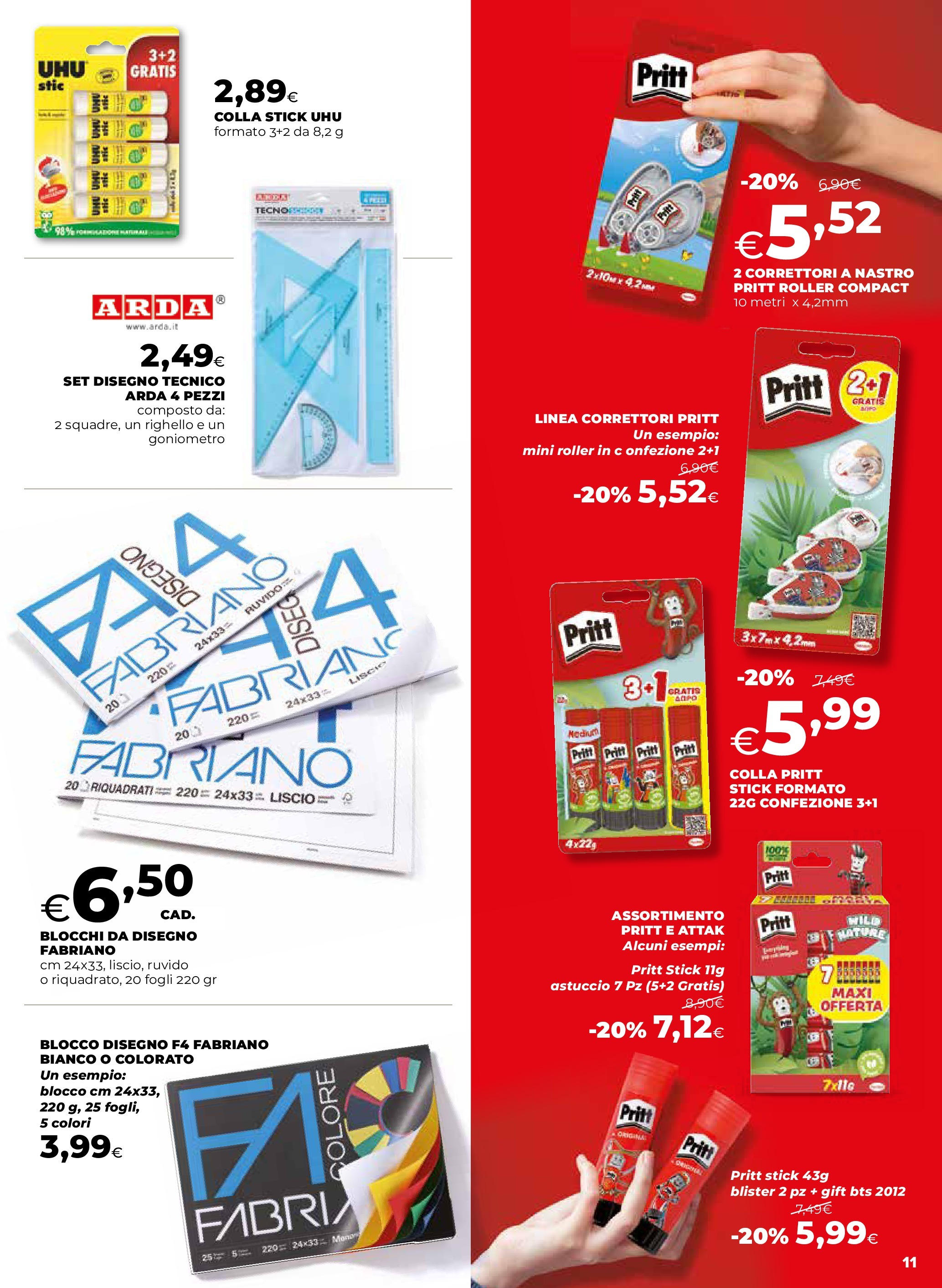 Anteprima volantino Ipercoop dal ﻿27/08/2025﻿ ﻿- nuovo offerte | Pagina: 11 | Prodotti: Colla, Astuccio