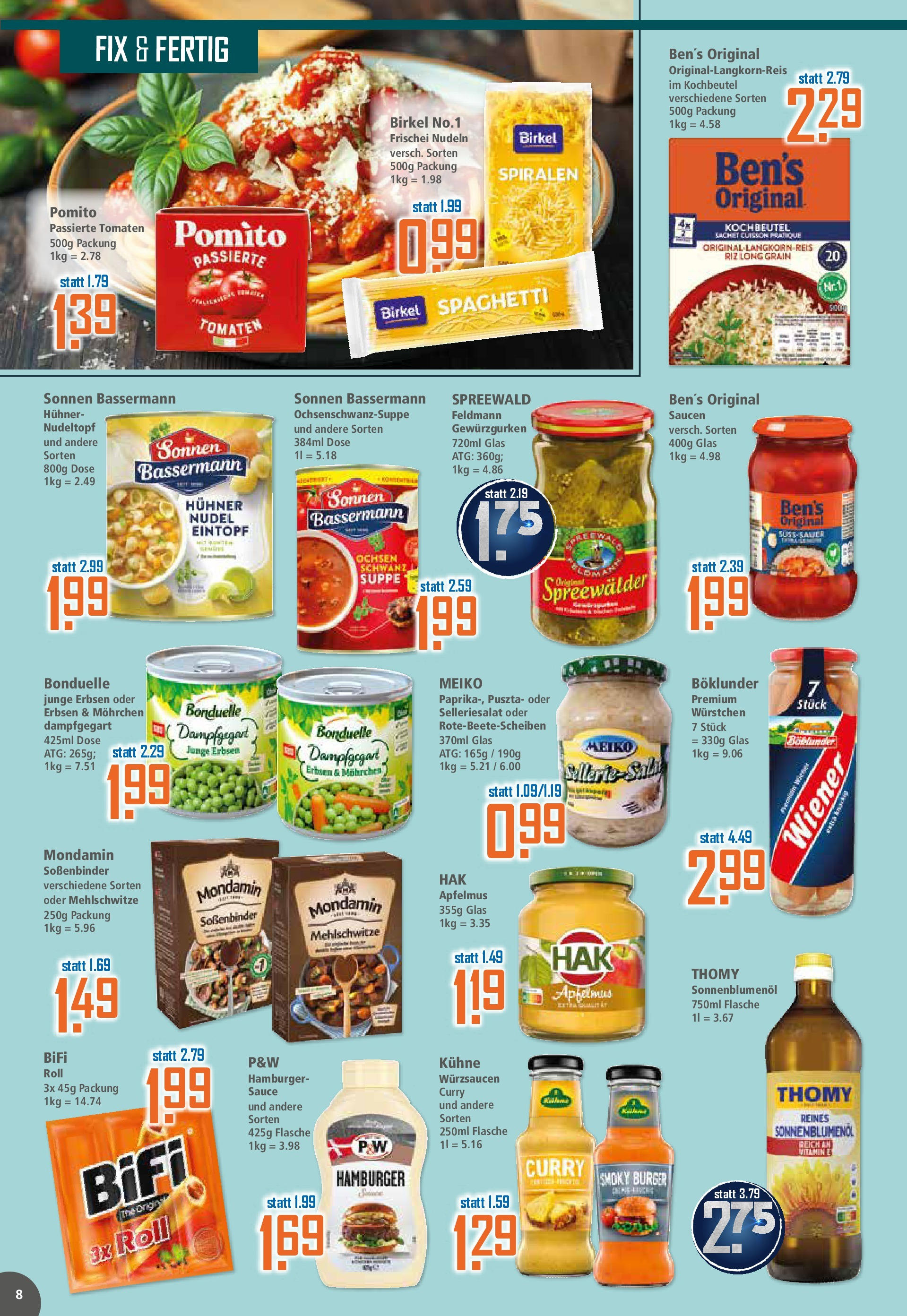 Klaas & Kock - K+K: Wochenangebote (ab 07.09.2025) zum Blättern | Seite: 8 | Produkte: Sonnenblumenol, Bifi, Tomaten, Erbsen Klaas & Kock - K+K: Wochenangebote (ab 07.09.2025) zum Blättern | Seite: 8 | Produkte: Sonnenblumenol, Bifi, Tomaten, Erbsen