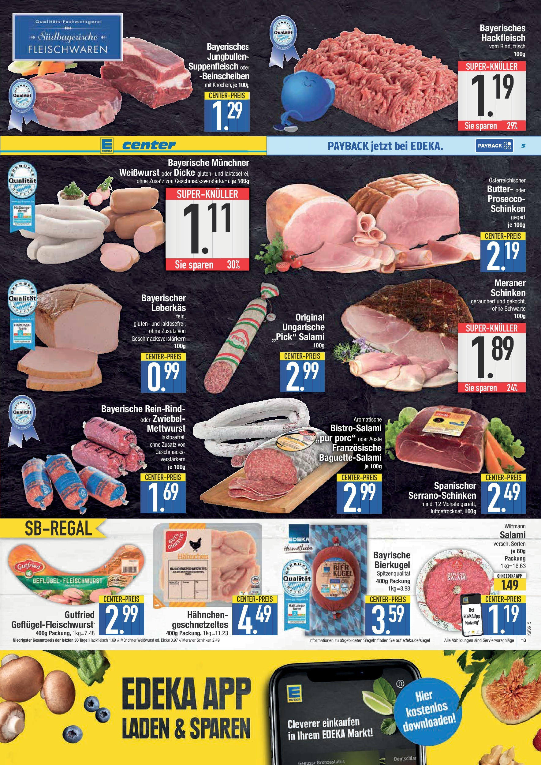 Edeka prospekt Bad Reichenhall	 (ab 01.09.2025) » Angebote Online | Seite: 5 | Produkte: Hahnchen, Butter, Prosecco, Hackfleisch