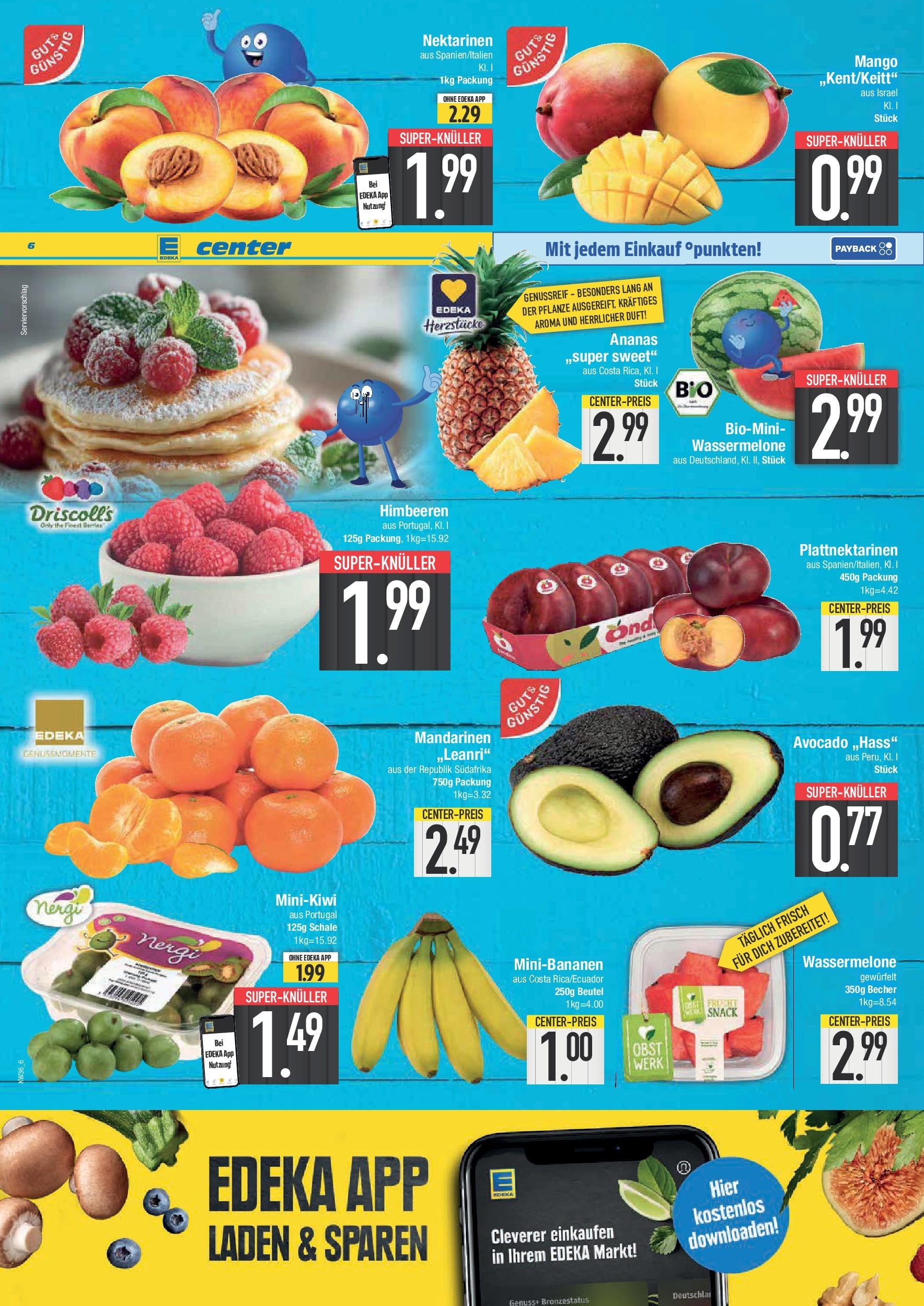 Edeka prospekt Bad Reichenhall	 (ab 01.09.2025) » Angebote Online | Seite: 6 | Produkte: Nektarinen, Mandarinen, Ananas, Wassermelone