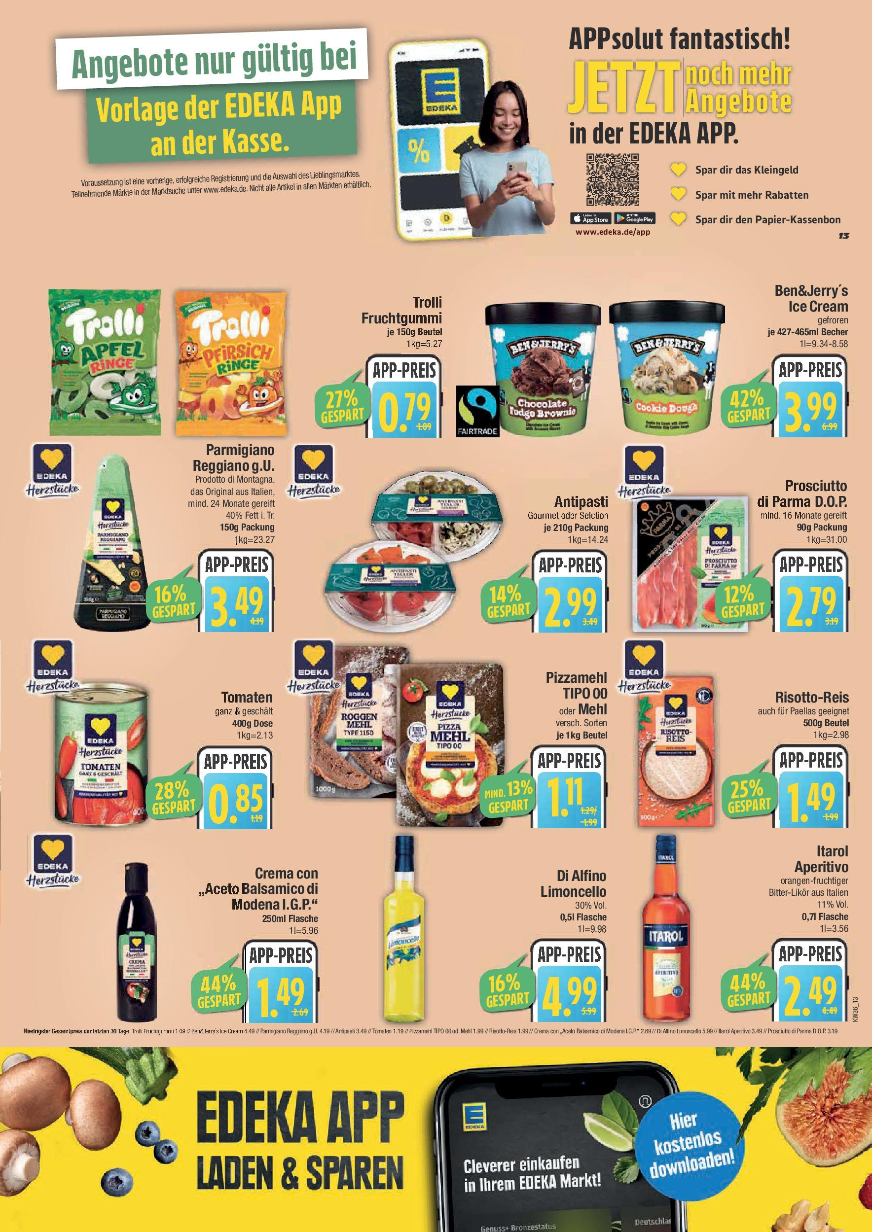 Edeka prospekt Bad Reichenhall	 (ab 01.09.2025) » Angebote Online | Seite: 13 | Produkte: Äpfel, Ben & Jerry's, Limoncello, Pizza