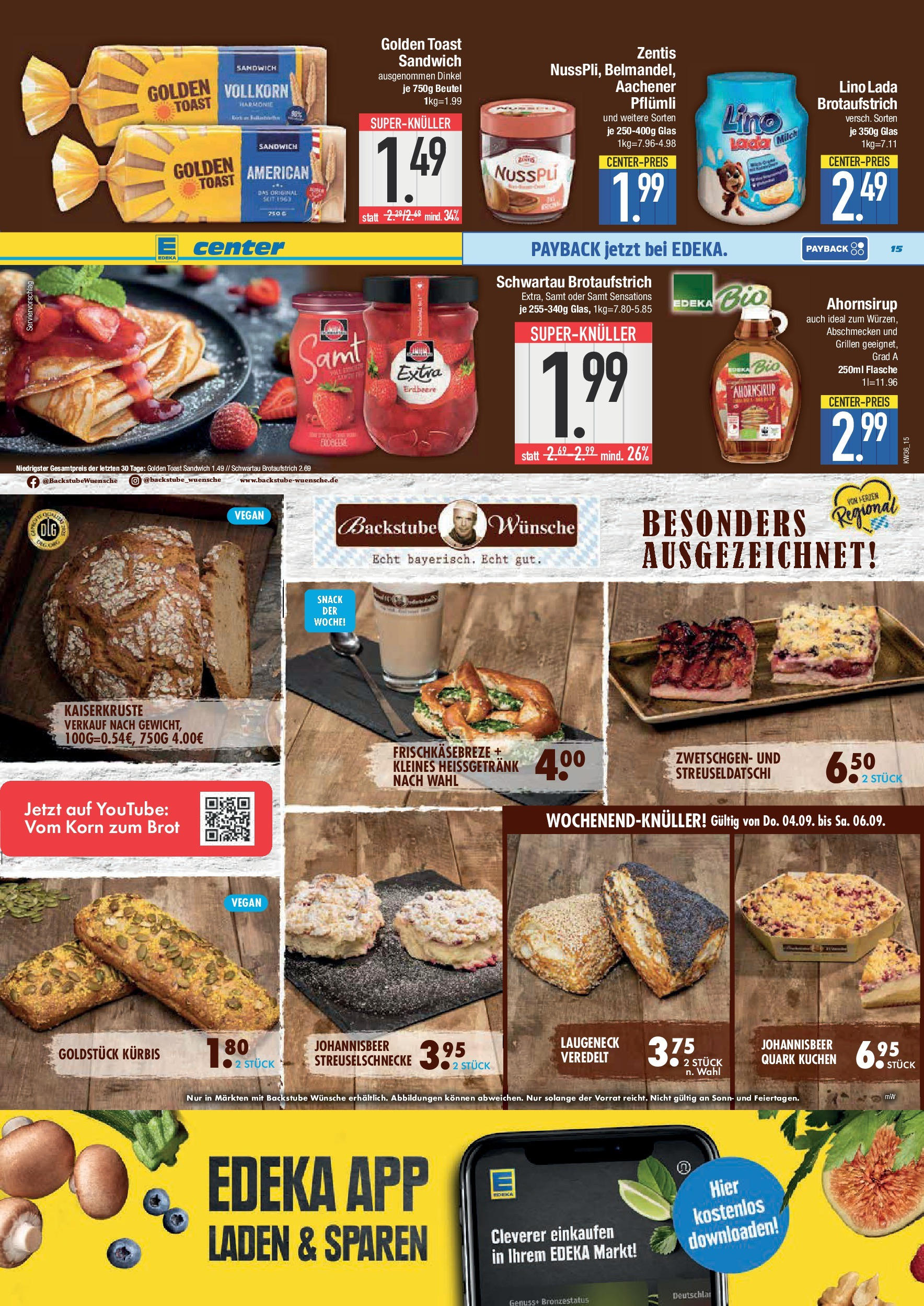 Edeka prospekt Bad Reichenhall	 (ab 01.09.2025) » Angebote Online | Seite: 15 | Produkte: Quark, Milch, Zwetschgen, Kuchen