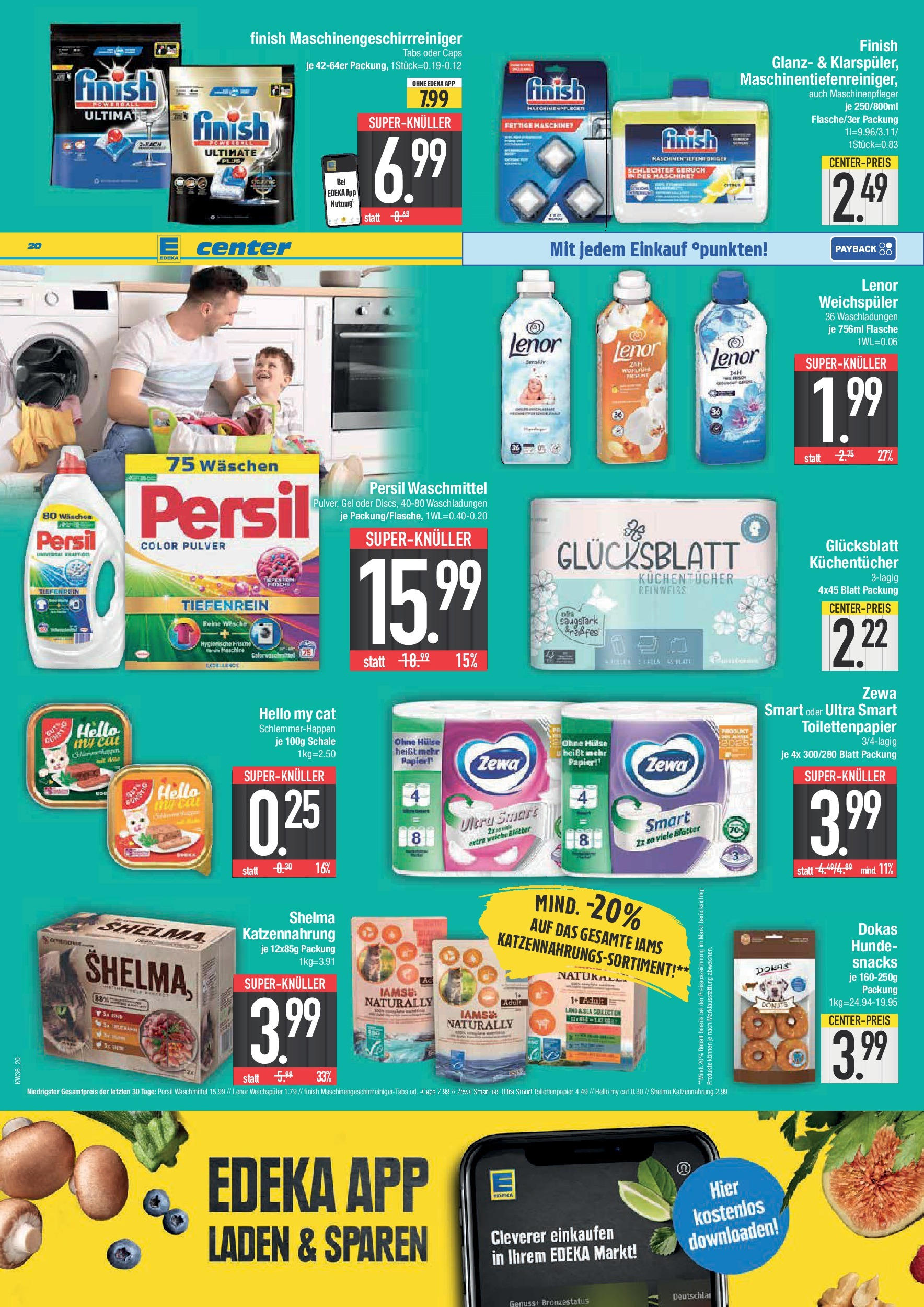 Edeka prospekt Bad Reichenhall	 (ab 01.09.2025) » Angebote Online | Seite: 20 | Produkte: Lenor, Donuts, Weichspüler, Waschmittel