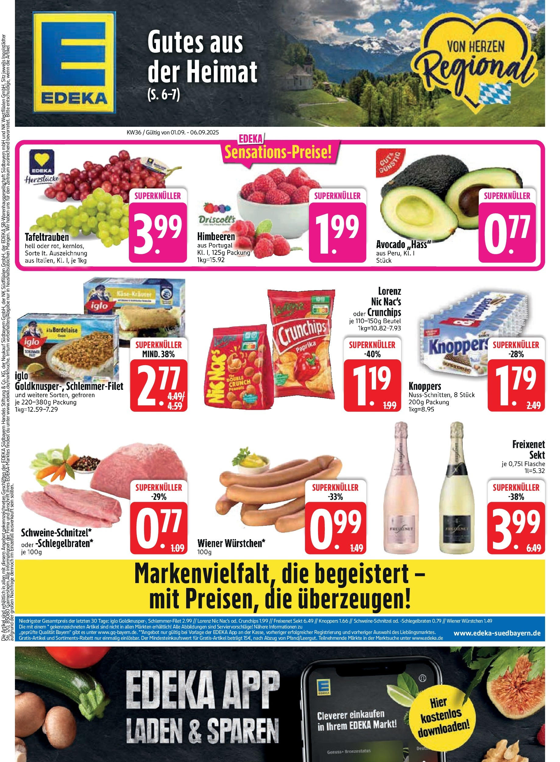 Edeka prospekt Neusäß-Steppach	 (ab 01.09.2025) » Angebote Online | Seite: 3 | Produkte: Wiener wurstchen, Freixenet, Sekt, Knoppers