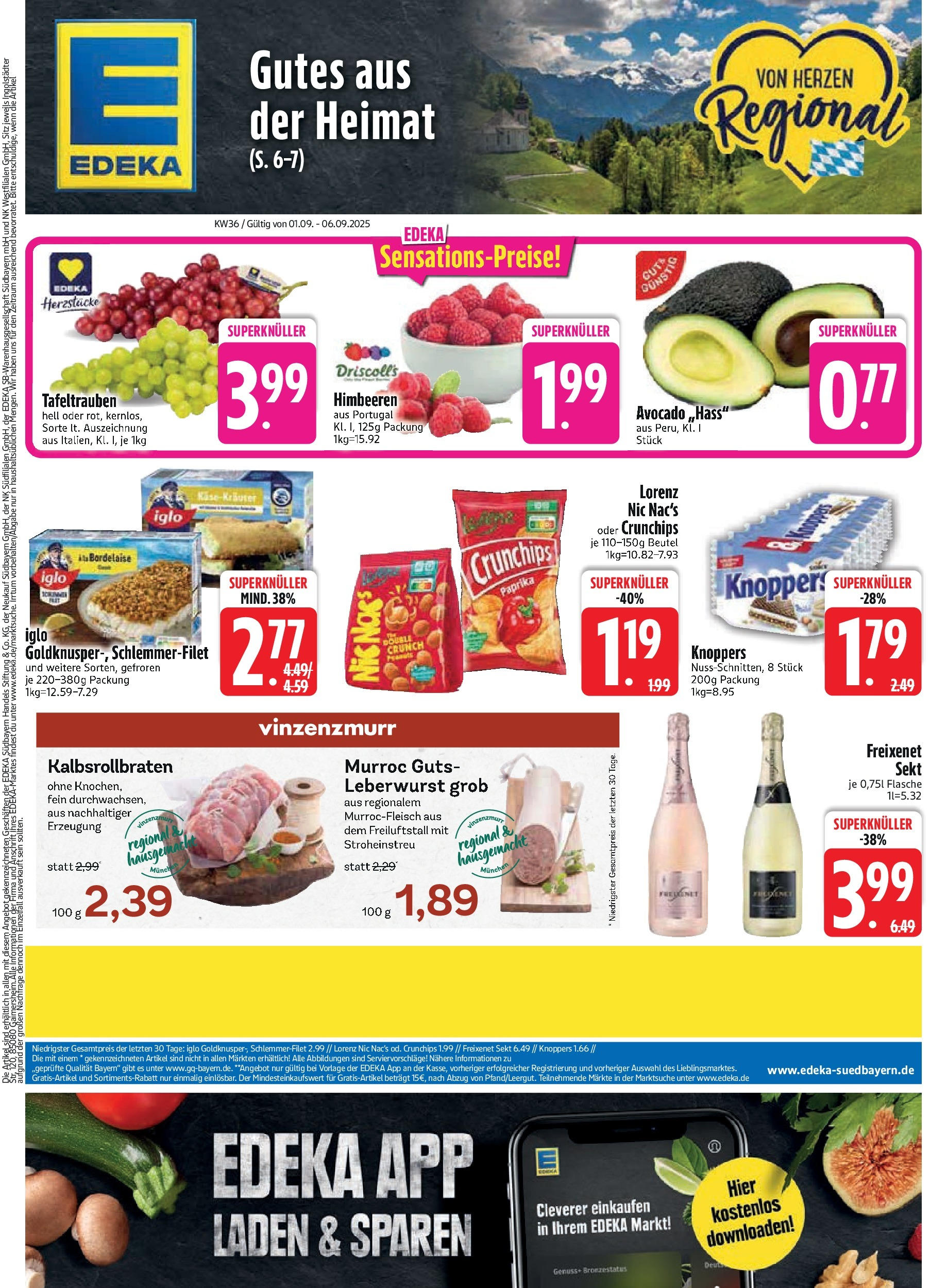 Edeka prospekt Murnau (ab 01.09.2025) » Angebote Online | Seite: 3 | Produkte: Freixenet, Sekt, Iglo, Paprika Edeka prospekt Murnau (ab 01.09.2025) » Angebote Online | Seite: 3 | Produkte: Freixenet, Sekt, Iglo, Paprika