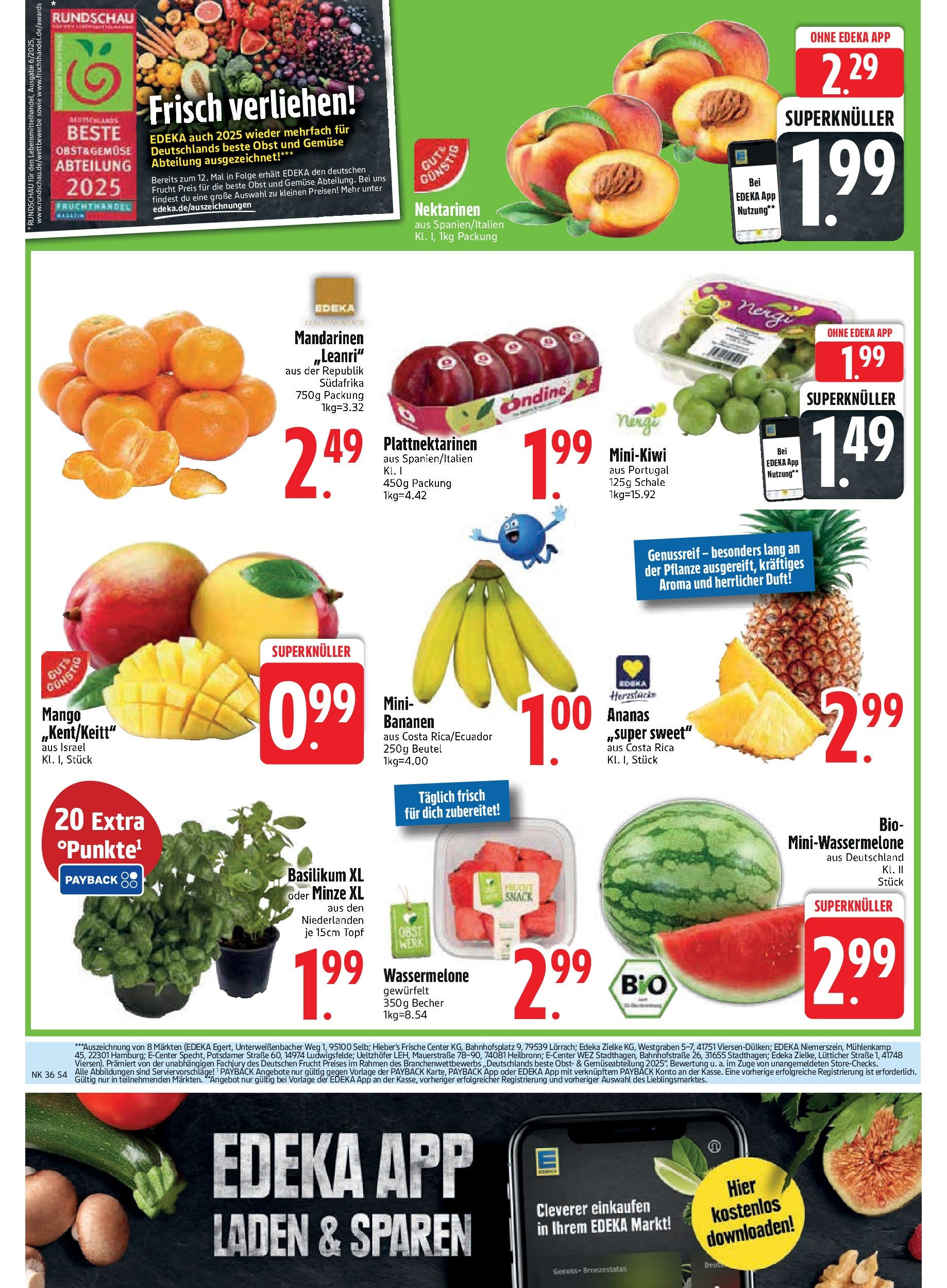 Edeka prospekt Vilgertshofen-Issing	 (ab 01.09.2025) » Angebote Online | Seite: 6 | Produkte: Duft, Bananen, Mandarinen, Wassermelone