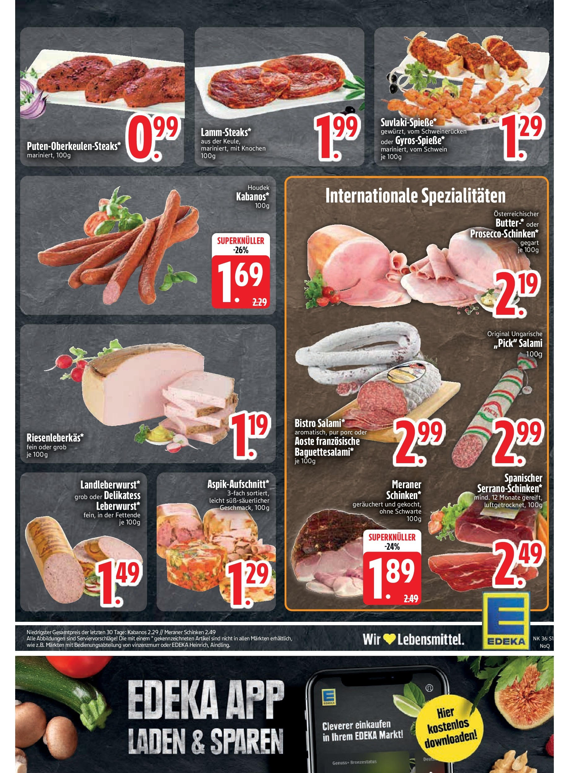 Edeka prospekt Neusäß-Steppach	 (ab 01.09.2025) » Angebote Online | Seite: 17 | Produkte: Butter, Schweinerucken, Salami, Steak
