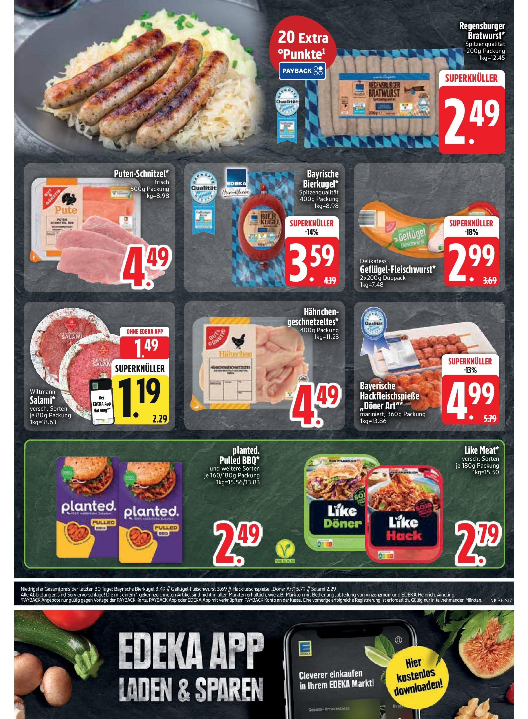 Edeka prospekt Vilgertshofen-Issing	 (ab 01.09.2025) » Angebote Online | Seite: 19 | Produkte: Pute, Hahnchen, Bratwurst, Salami