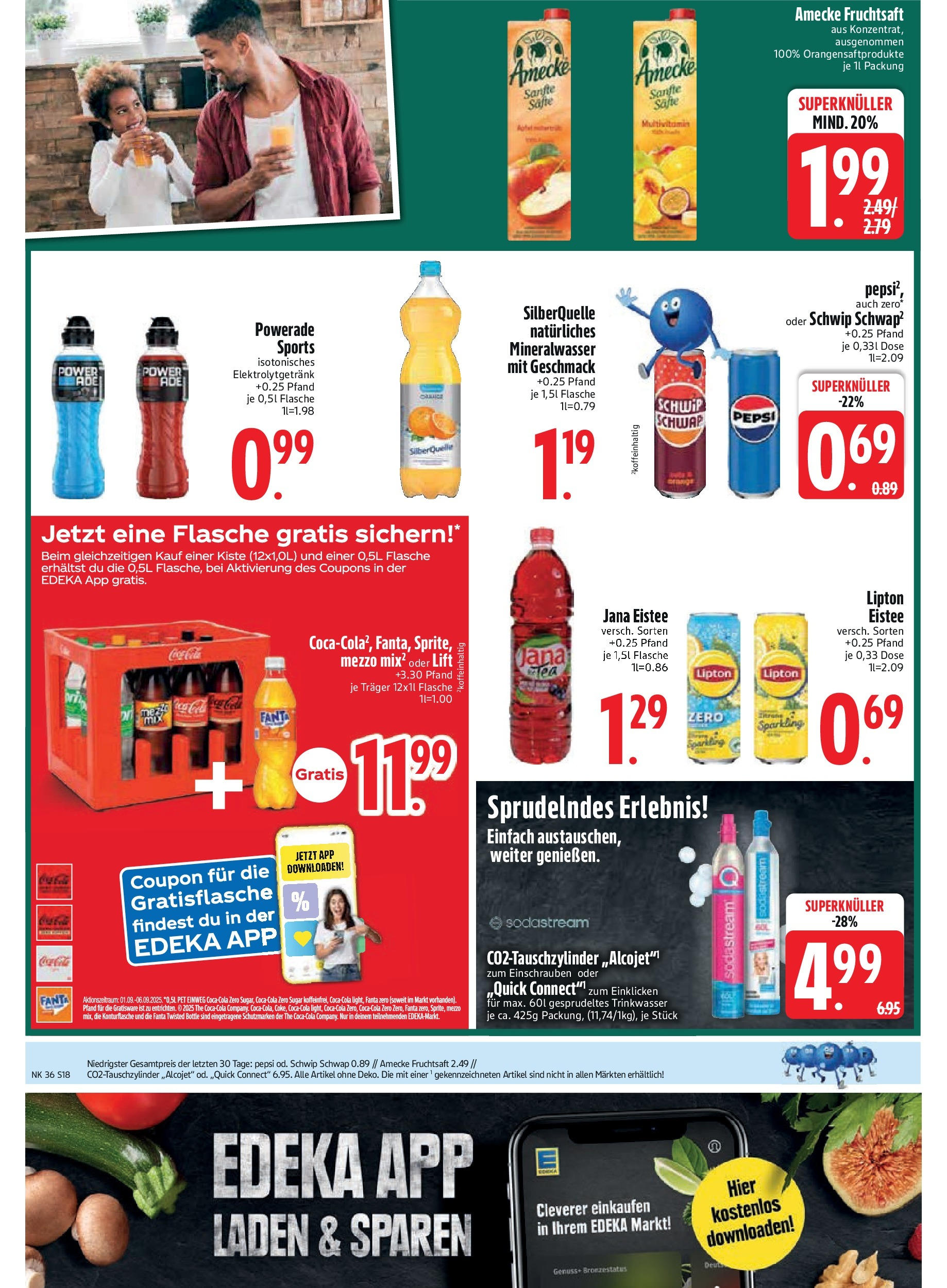 Edeka prospekt Vilgertshofen-Issing	 (ab 01.09.2025) » Angebote Online | Seite: 20 | Produkte: Mineralwasser, Powerade, Fruchtsaft, Sodastream