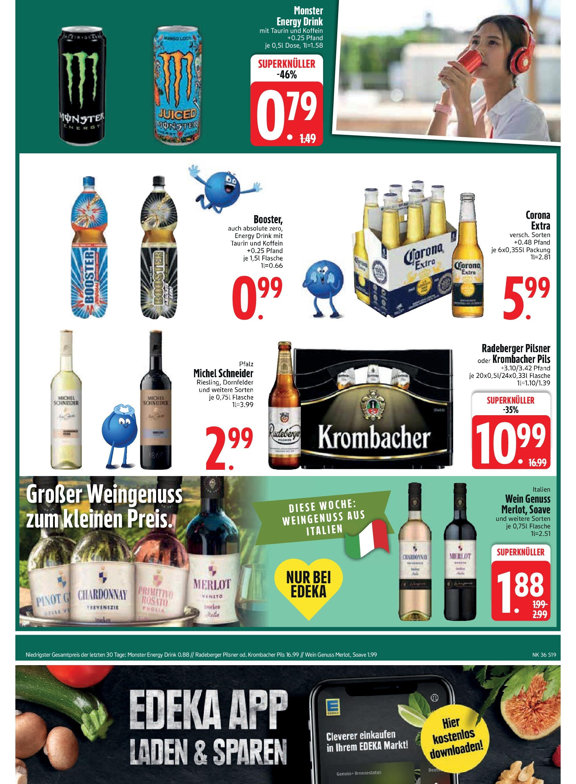 Edeka prospekt Vilgertshofen-Issing	 (ab 01.09.2025) » Angebote Online | Seite: 21 | Produkte: Merlot, Pils, Monster, Mango